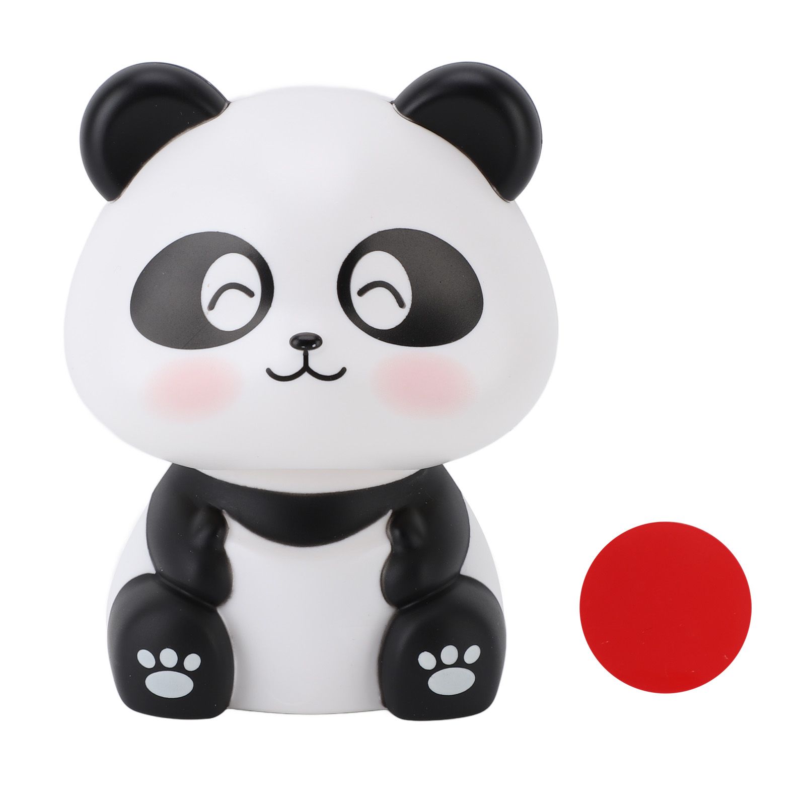 Solar Nodding Panda Figurine Decorative Luck Wealth Welcoming Animal Sculpture view 3