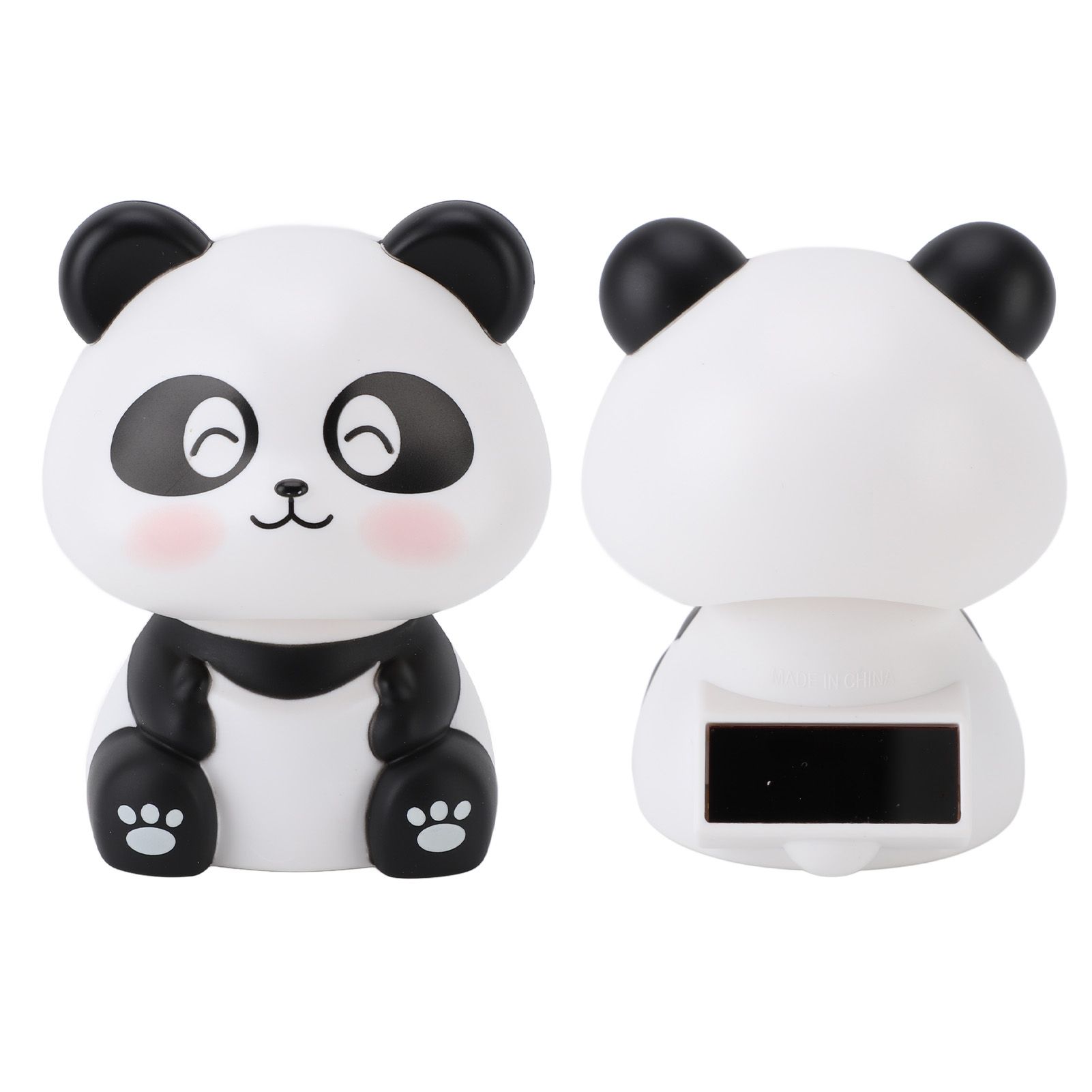 Solar Nodding Panda Figurine Decorative Luck Wealth Welcoming Animal Sculpture view 12