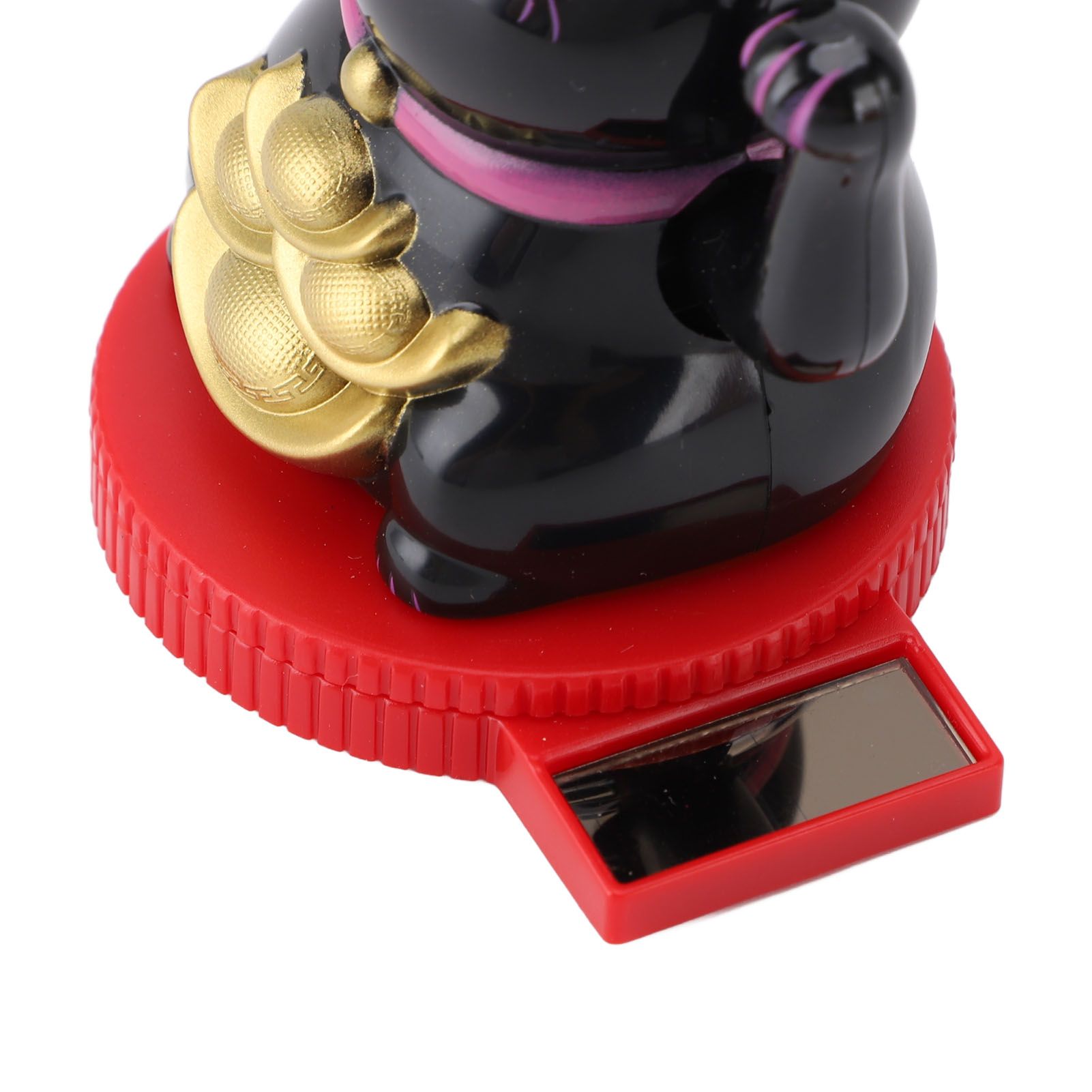 Solar Powered Lucky Cat Rotating Base Fortune Cat Statue for Car Dashboard view 5
