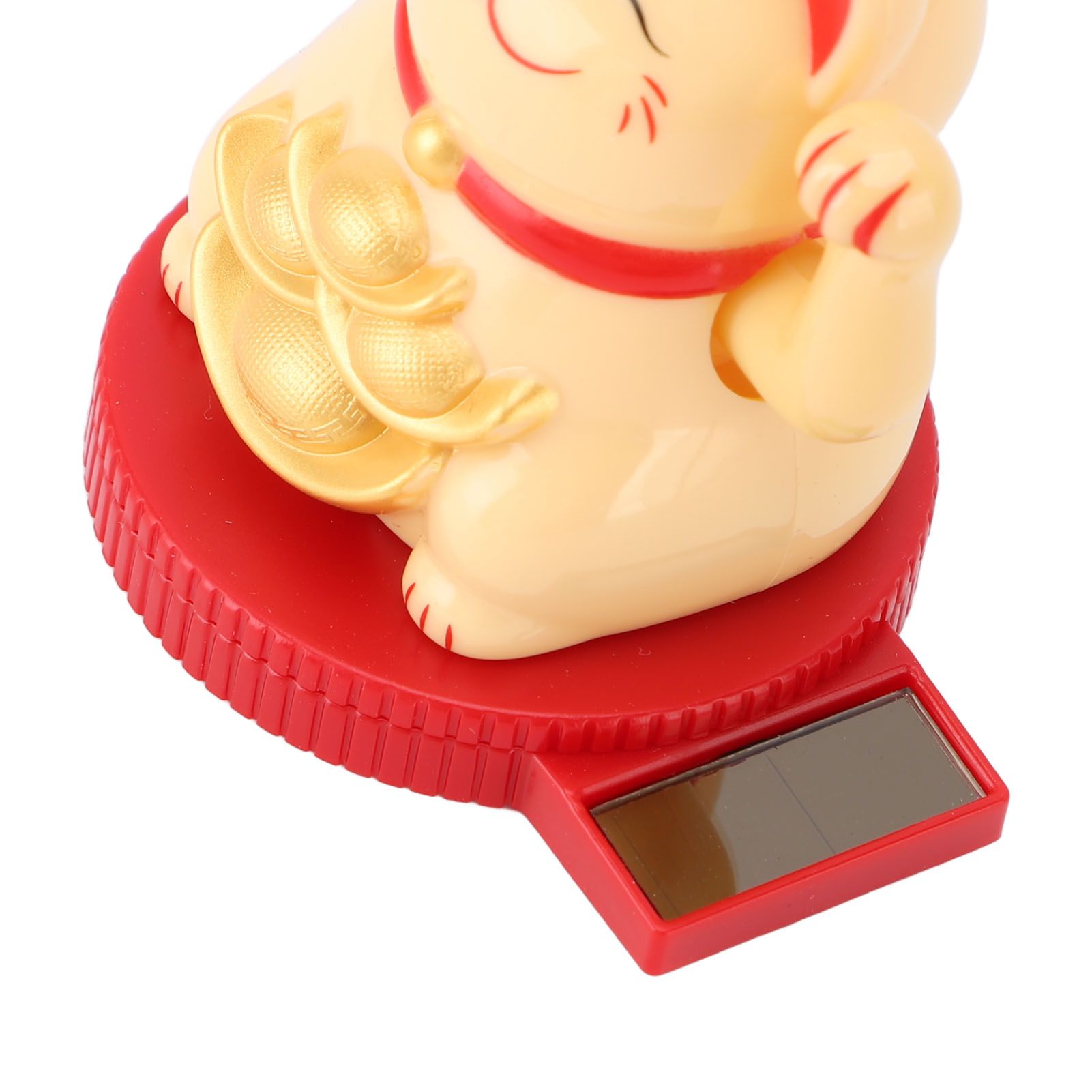 Solar Powered Lucky Cat Rotating Base Fortune Cat Statue for Car Dashboard view 5