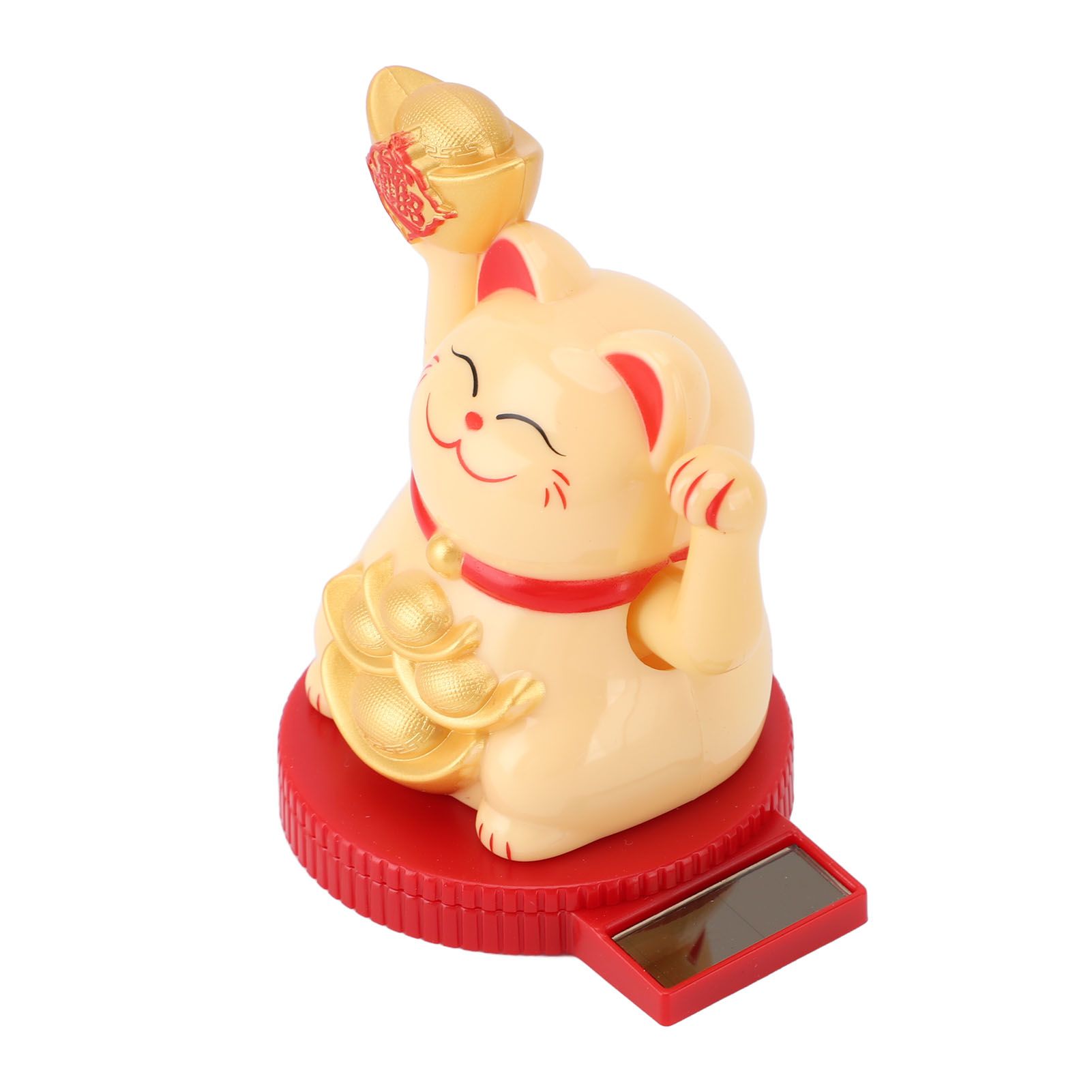 Solar Powered Lucky Cat Rotating Base Fortune Cat Statue for Car Dashboard view 12