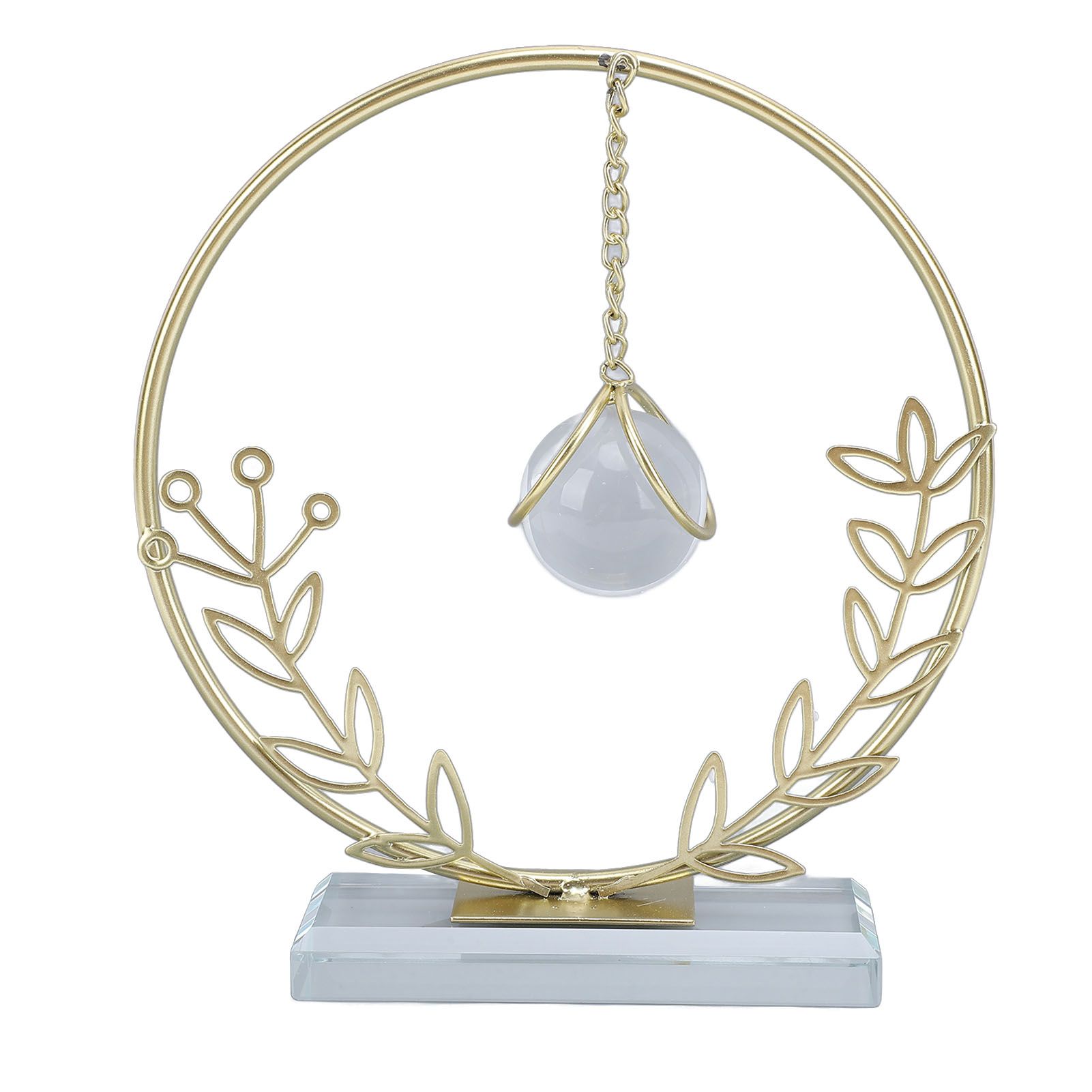Metal Leaf Crystal Ball Decoration Creative Hand Soldered Iron Art Crystal view 3