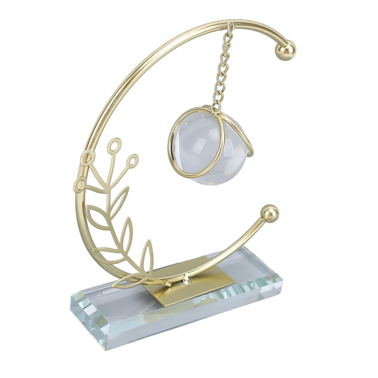 Metal Leaf Crystal Ball Decoration Creative Hand Soldered Iron Art Crystal view 6