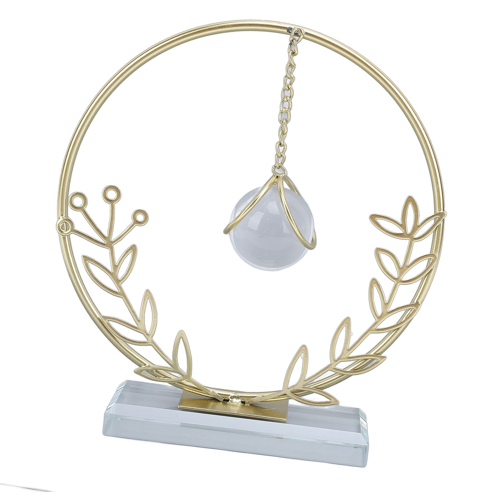 Metal Leaf Crystal Ball Decoration Creative Hand Soldered Iron Art Crystal view 8