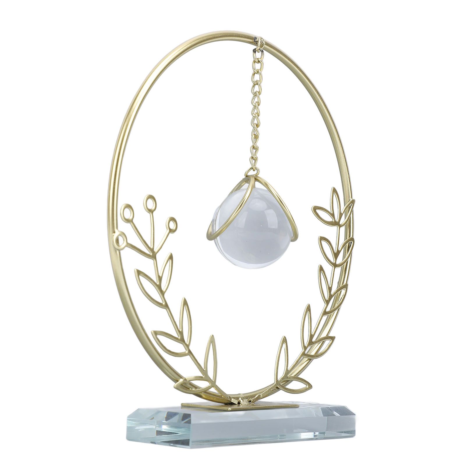 Metal Leaf Crystal Ball Decoration Creative Hand Soldered Iron Art Crystal view 9