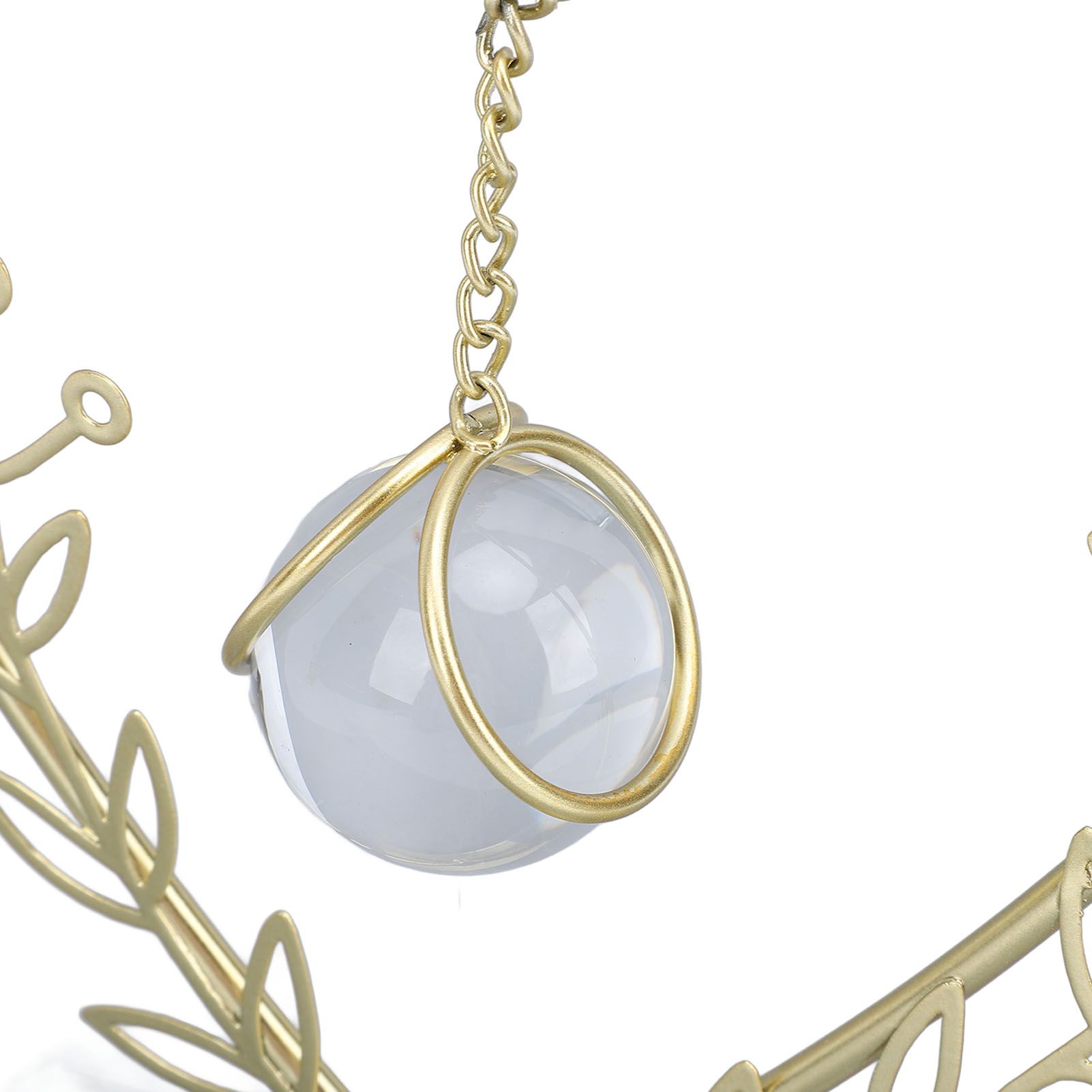 Metal Leaf Crystal Ball Decoration Creative Hand Soldered Iron Art Crystal view 2