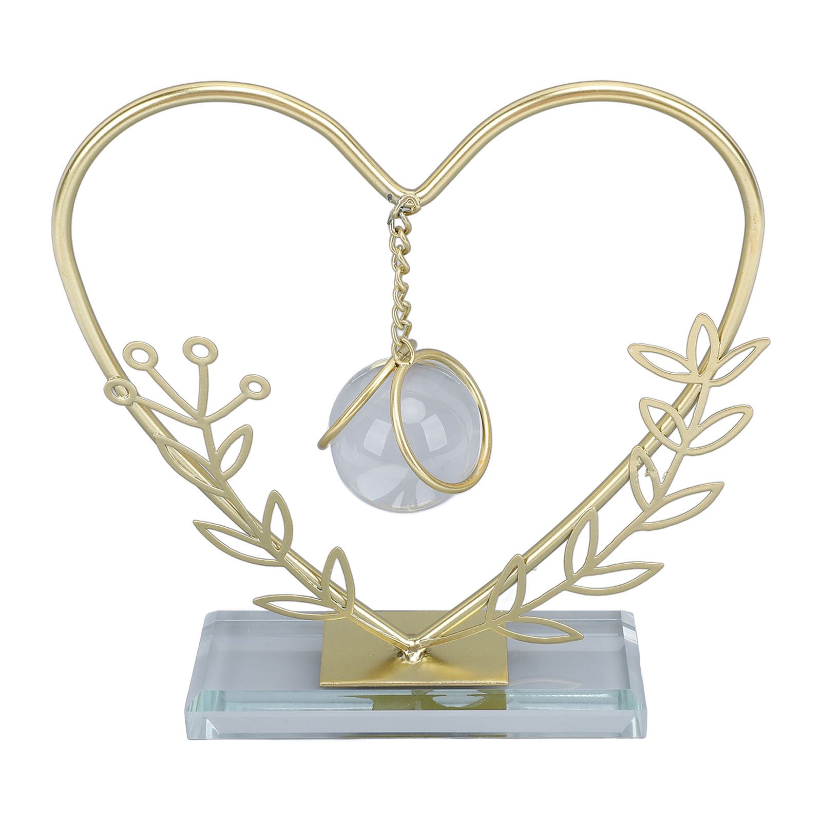 Metal Leaf Crystal Ball Decoration Creative Hand Soldered Iron Art Crystal view 8