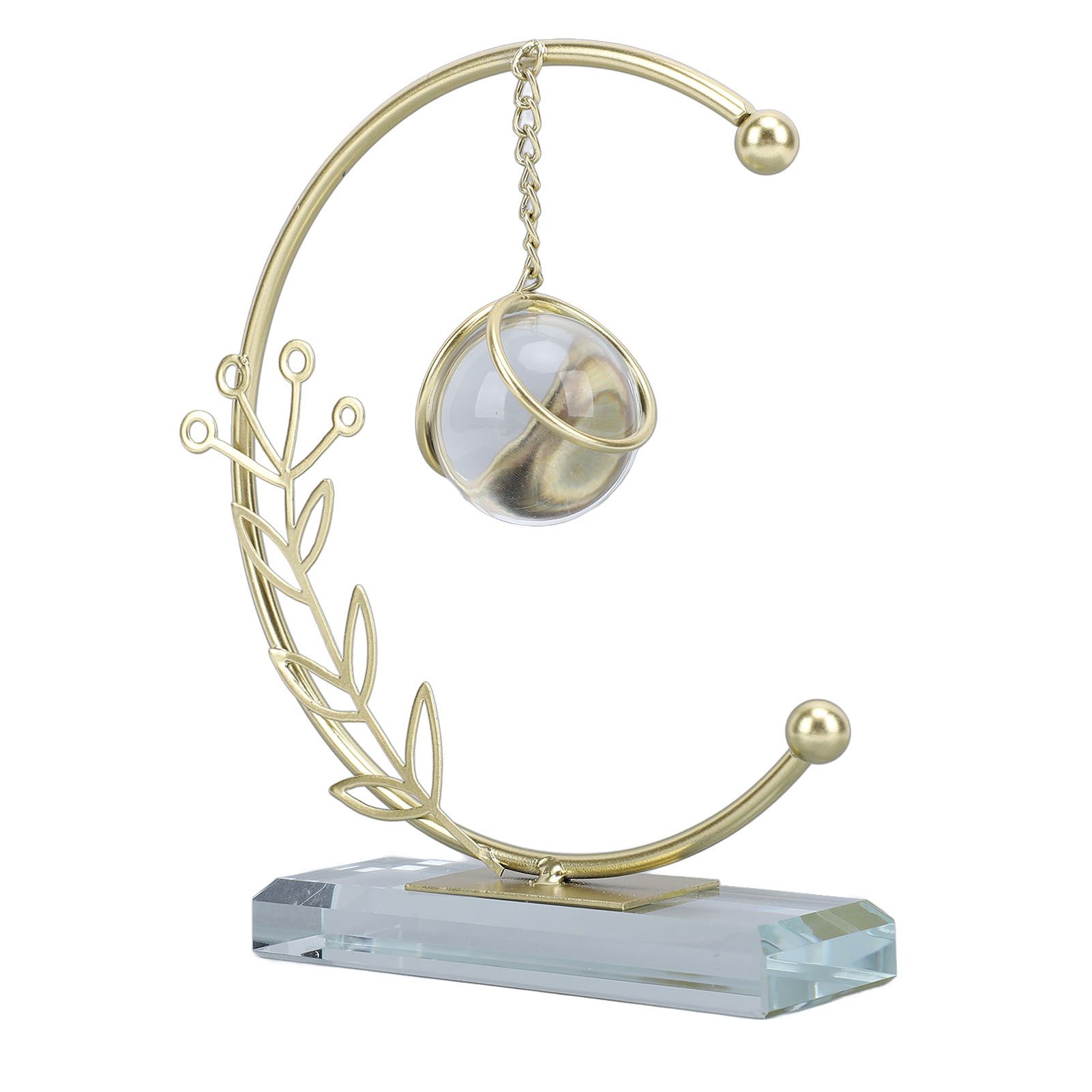 Metal Leaf Crystal Ball Decoration Creative Hand Soldered Iron Art Crystal — image 1