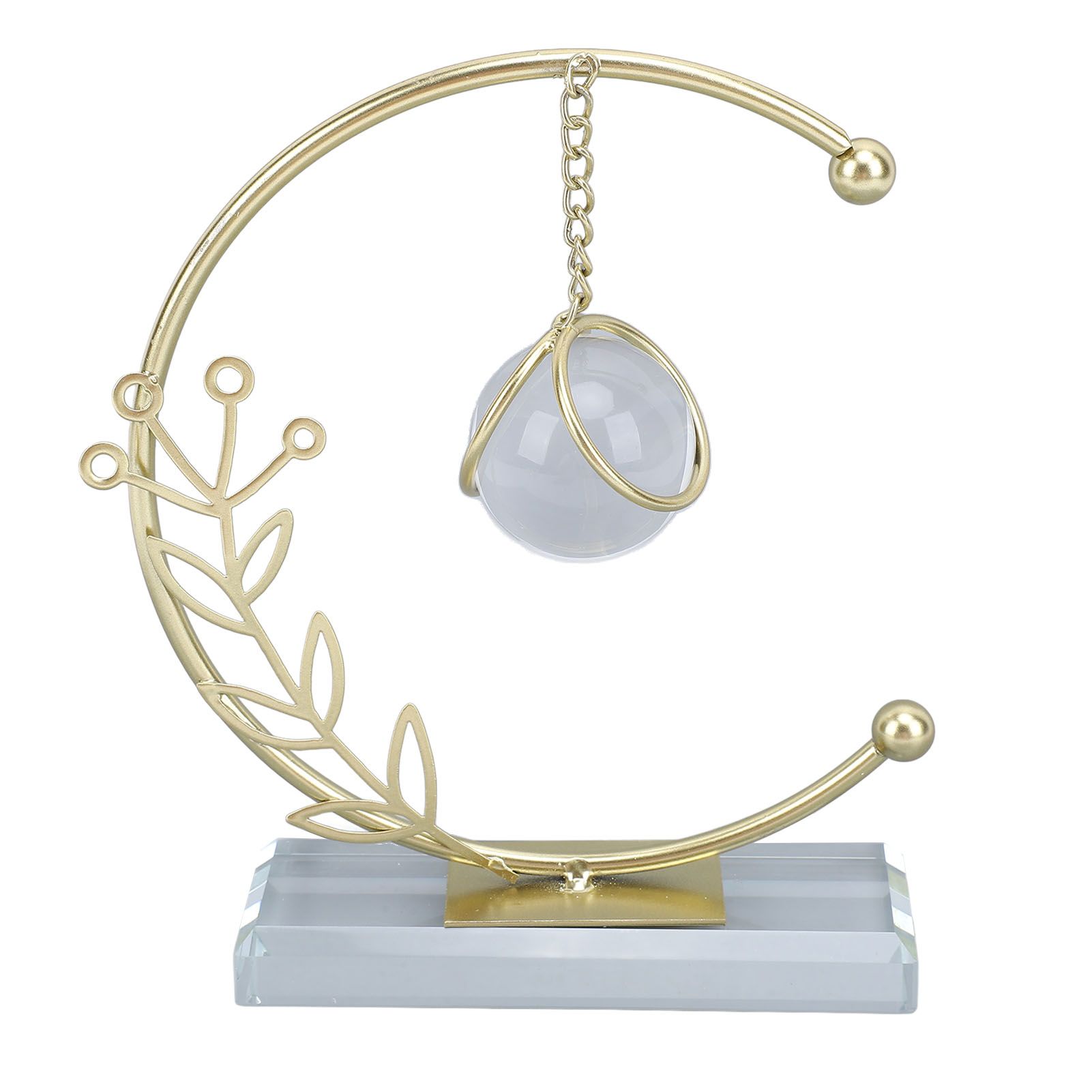 Metal Leaf Crystal Ball Decoration Creative Hand Soldered Iron Art Crystal view 3