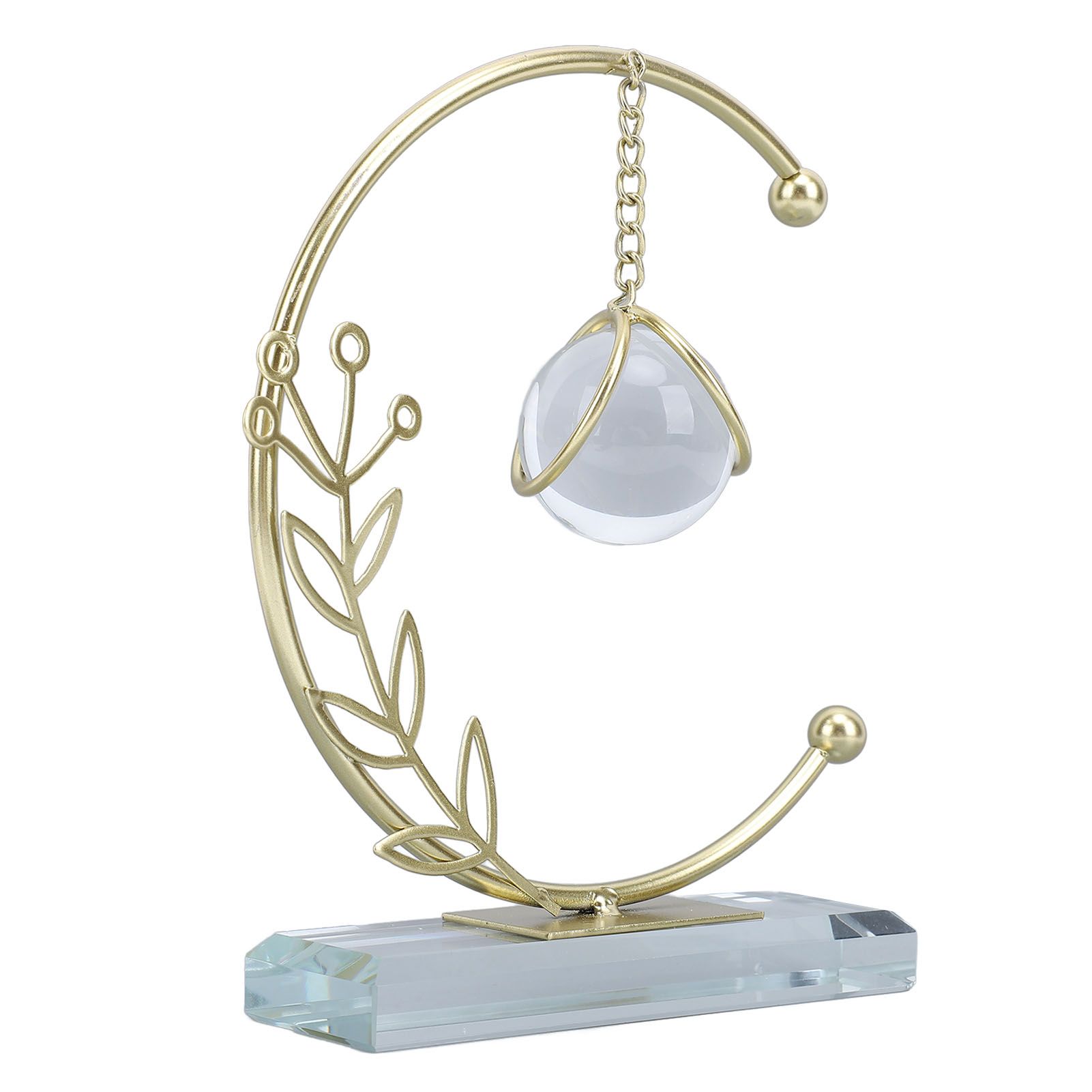 Metal Leaf Crystal Ball Decoration Creative Hand Soldered Iron Art Crystal view 4