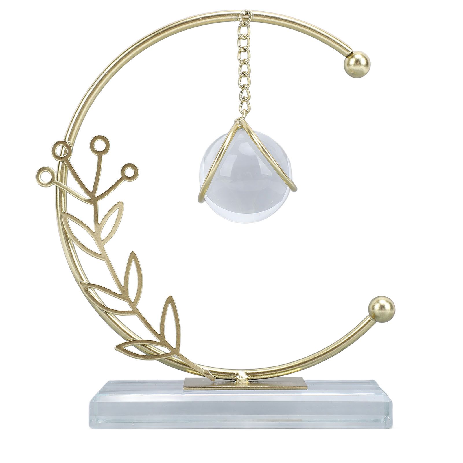 Metal Leaf Crystal Ball Decoration Creative Hand Soldered Iron Art Crystal view 5