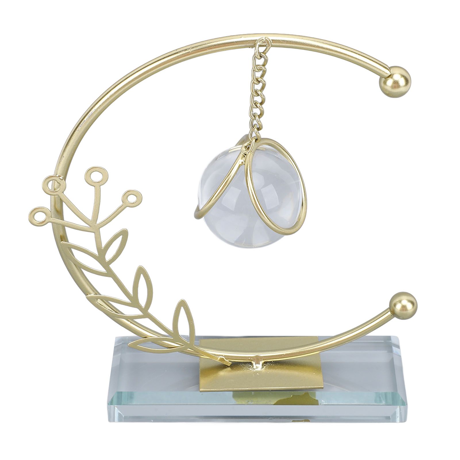 Metal Leaf Crystal Ball Decoration Creative Hand Soldered Iron Art Crystal view 8