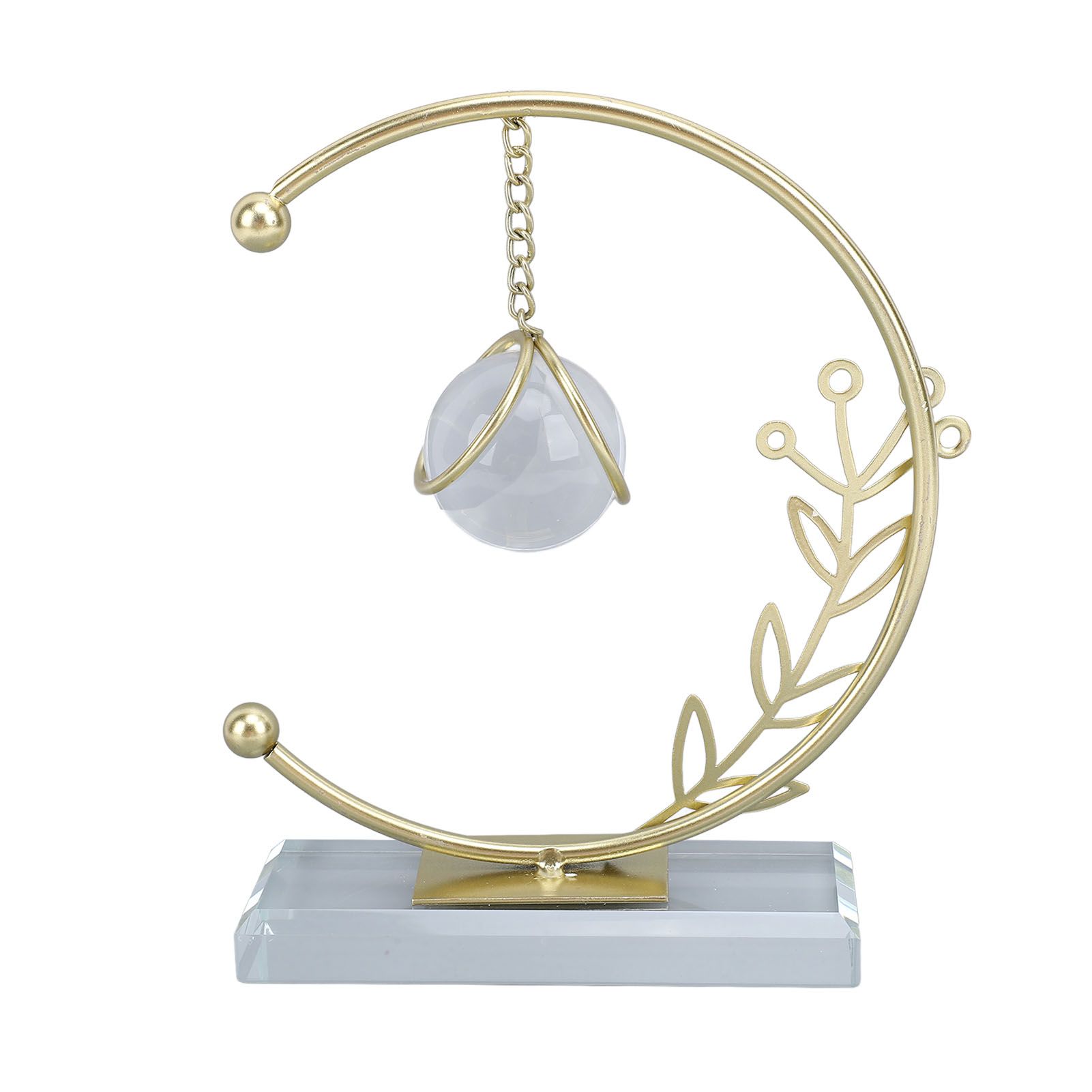 Metal Leaf Crystal Ball Decoration Creative Hand Soldered Iron Art Crystal view 9