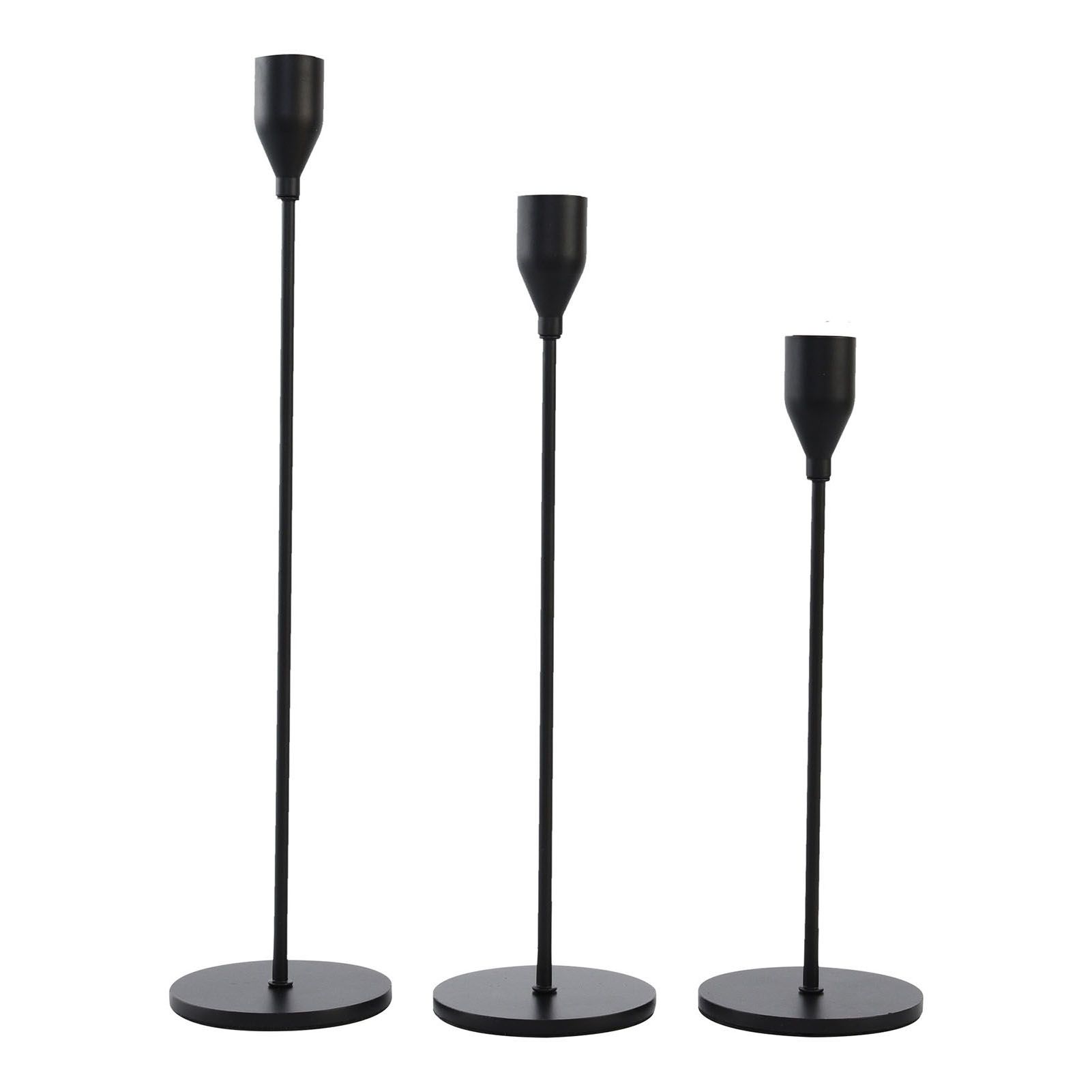 Candlestick Holders Set Iron Metal Modern Elegant Decorative Taper Candle