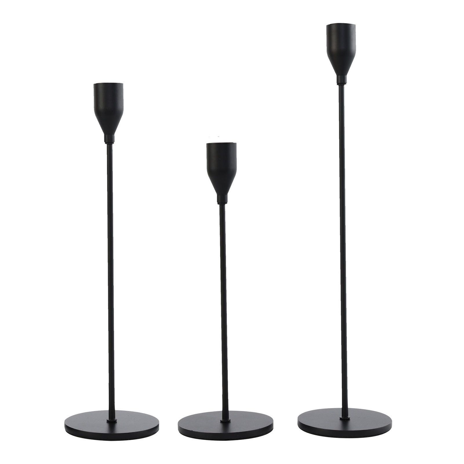 Candlestick Holders Set Iron Metal Modern Elegant Decorative Taper Candle view 4