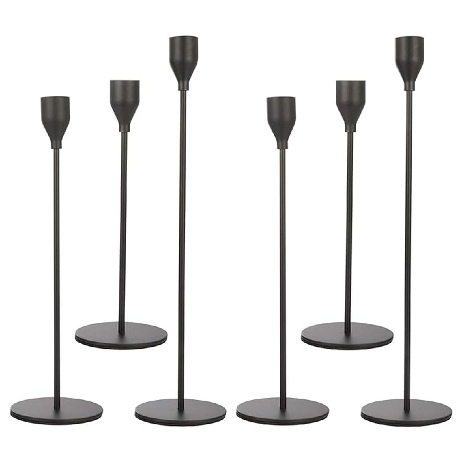 Candlestick Holders Set Iron Metal Modern Elegant Decorative Taper Candle view 3