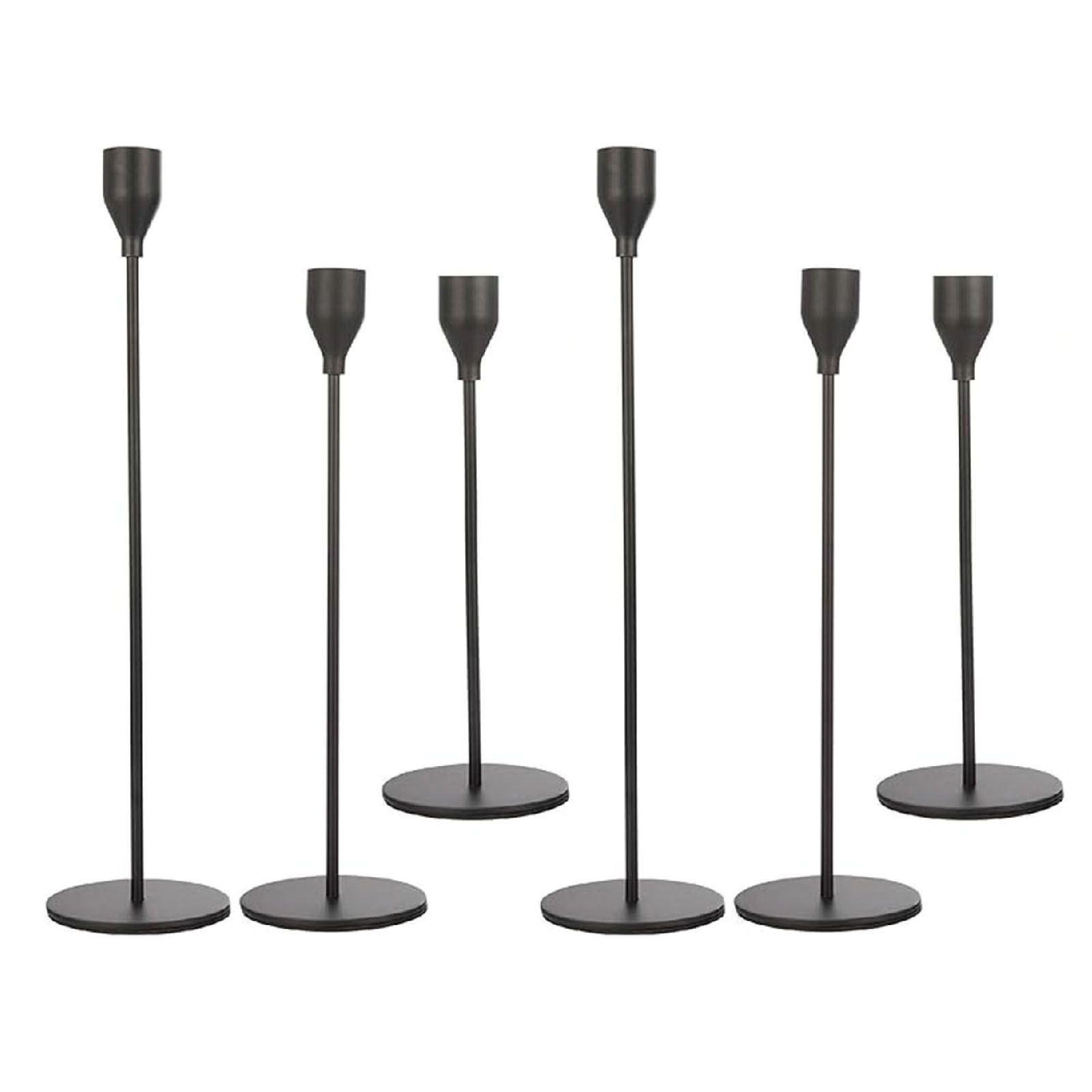 Candlestick Holders Set Iron Metal Modern Elegant Decorative Taper Candle view 4
