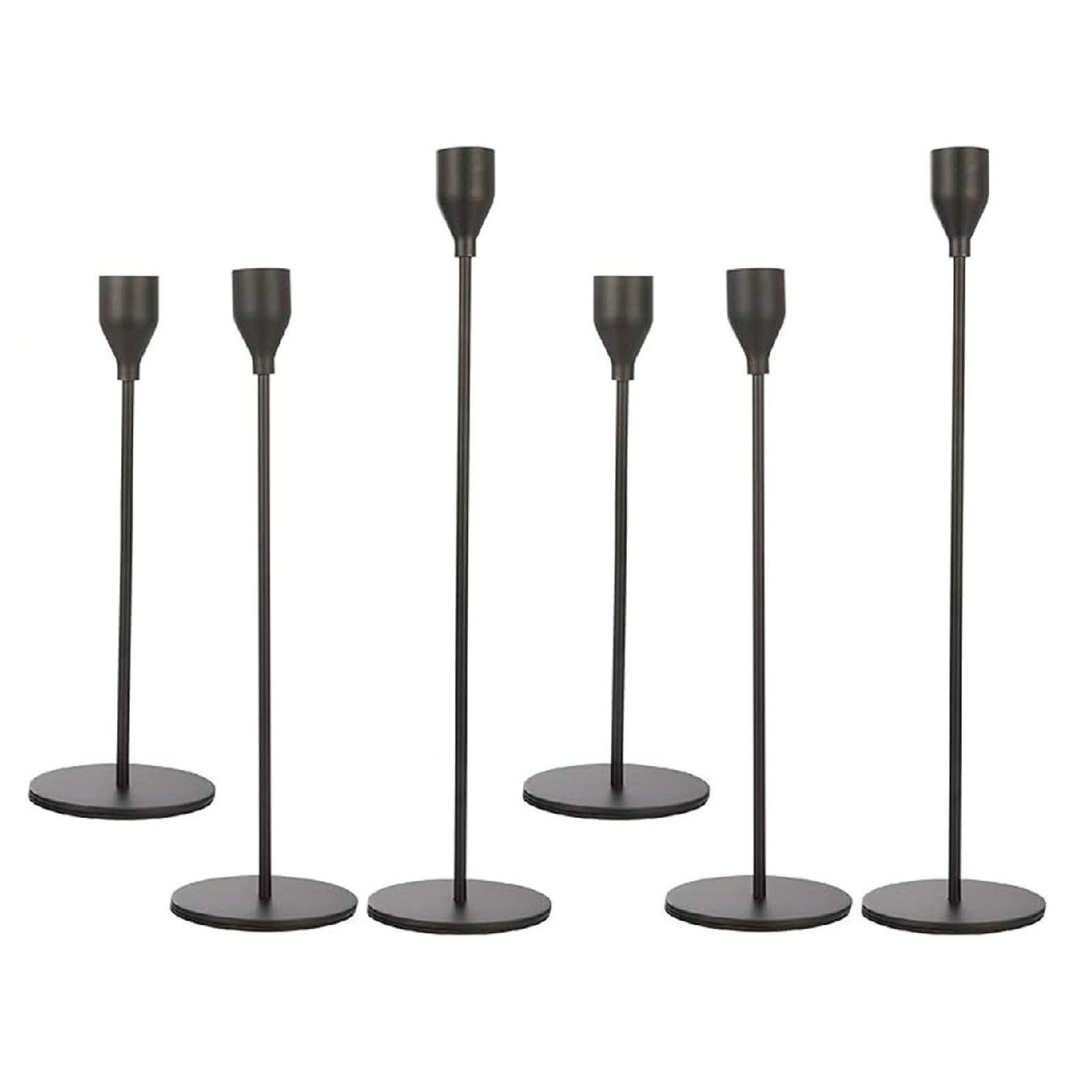 Candlestick Holders Set Iron Metal Modern Elegant Decorative Taper Candle view 6