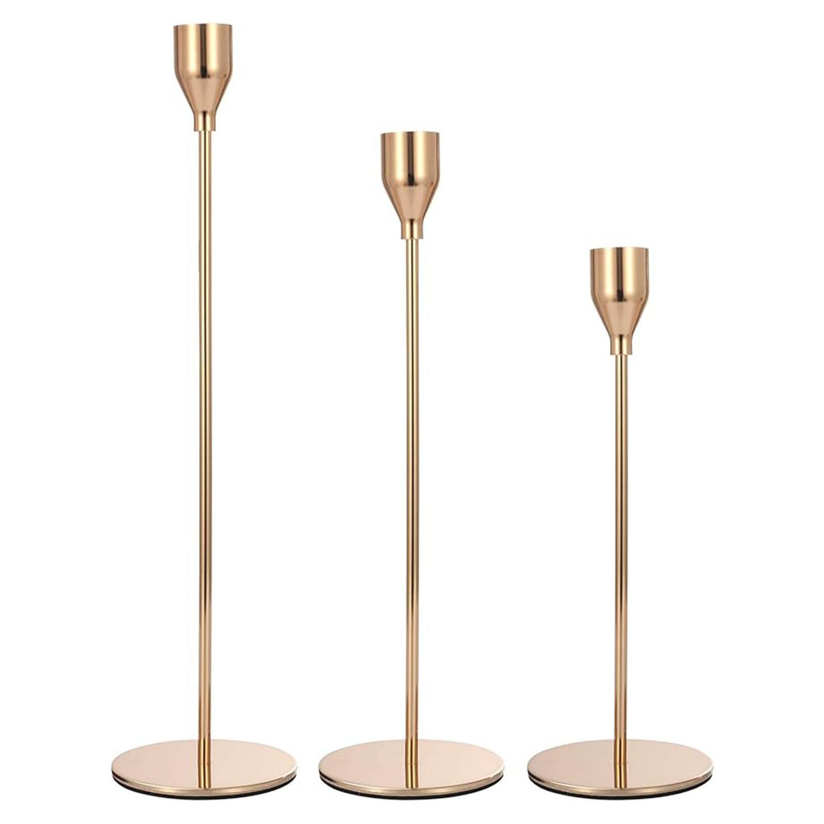 Candlestick Holders Set Iron Metal Modern Elegant Decorative Taper Candle