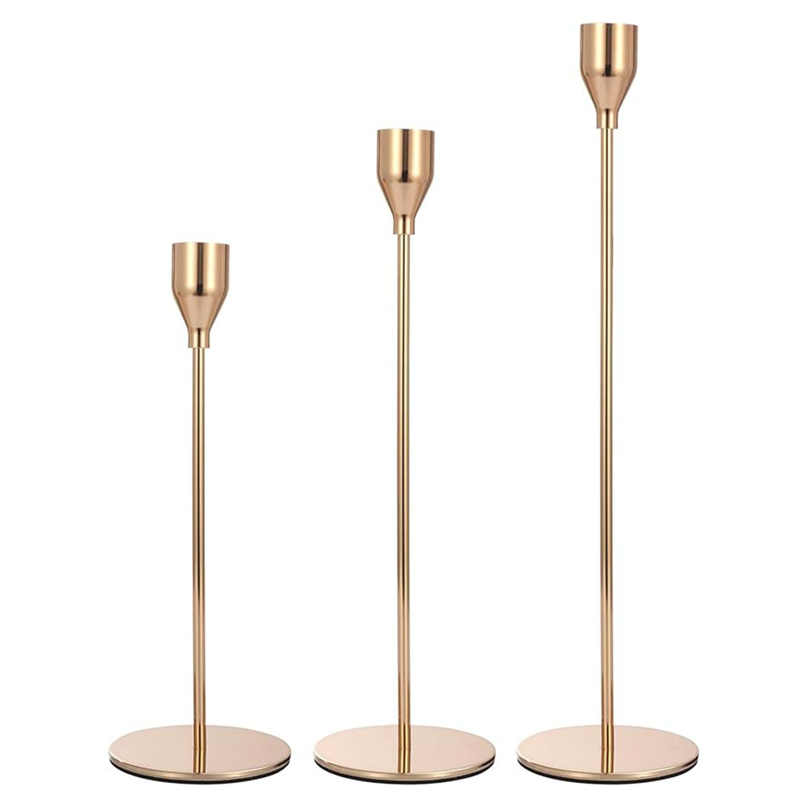 Candlestick Holders Set Iron Metal Modern Elegant Decorative Taper Candle view 2