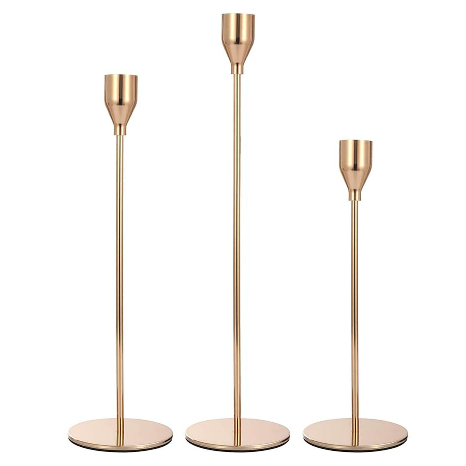 Candlestick Holders Set Iron Metal Modern Elegant Decorative Taper Candle view 3
