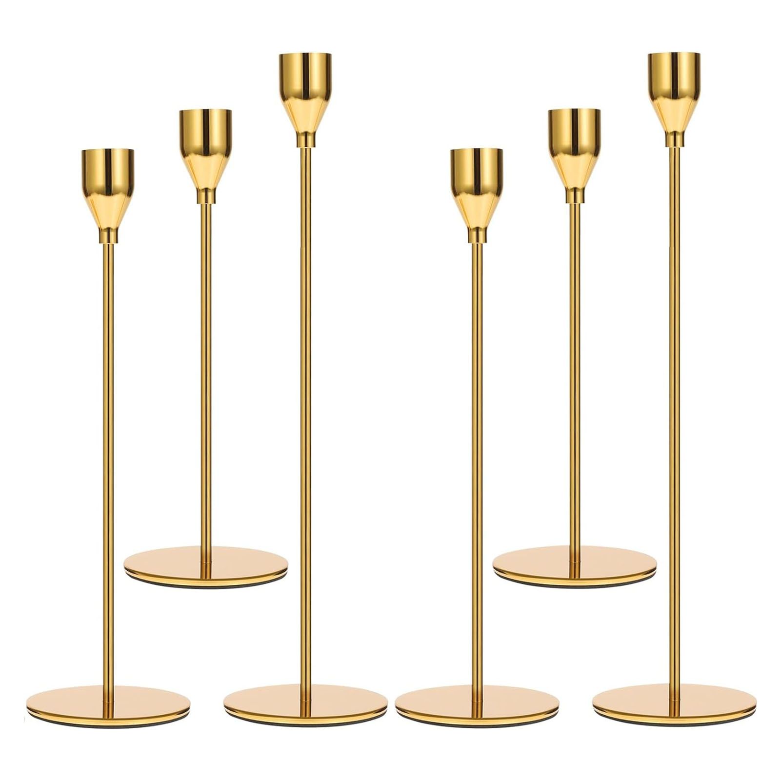 Candlestick Holders Set Iron Metal Modern Elegant Decorative Taper Candle view 2