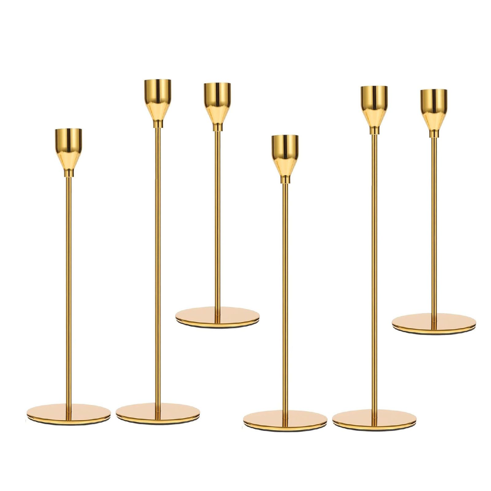 Candlestick Holders Set Iron Metal Modern Elegant Decorative Taper Candle view 3