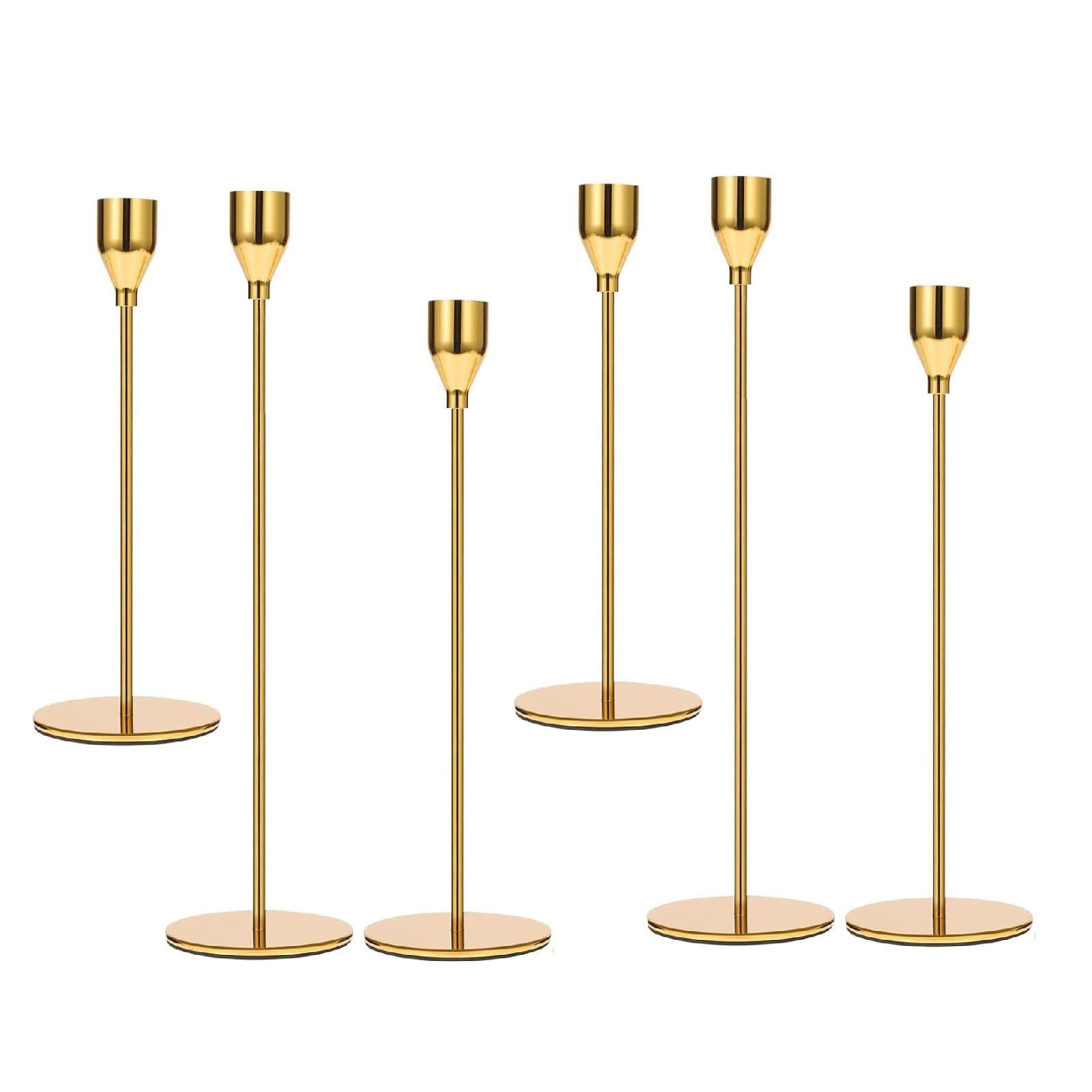 Candlestick Holders Set Iron Metal Modern Elegant Decorative Taper Candle view 4