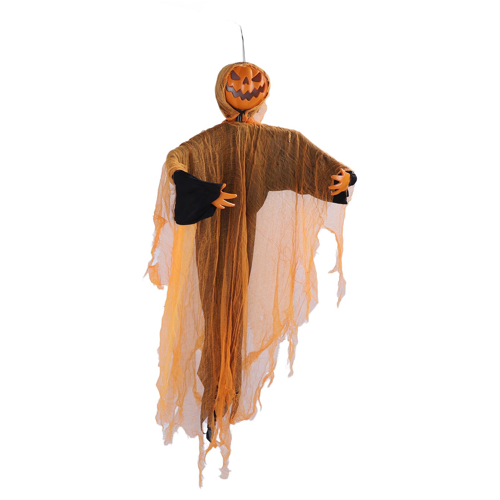 Hanging Pumpkin Ghost with Sound Battery Powered Rotatable Head Light Up Ghost