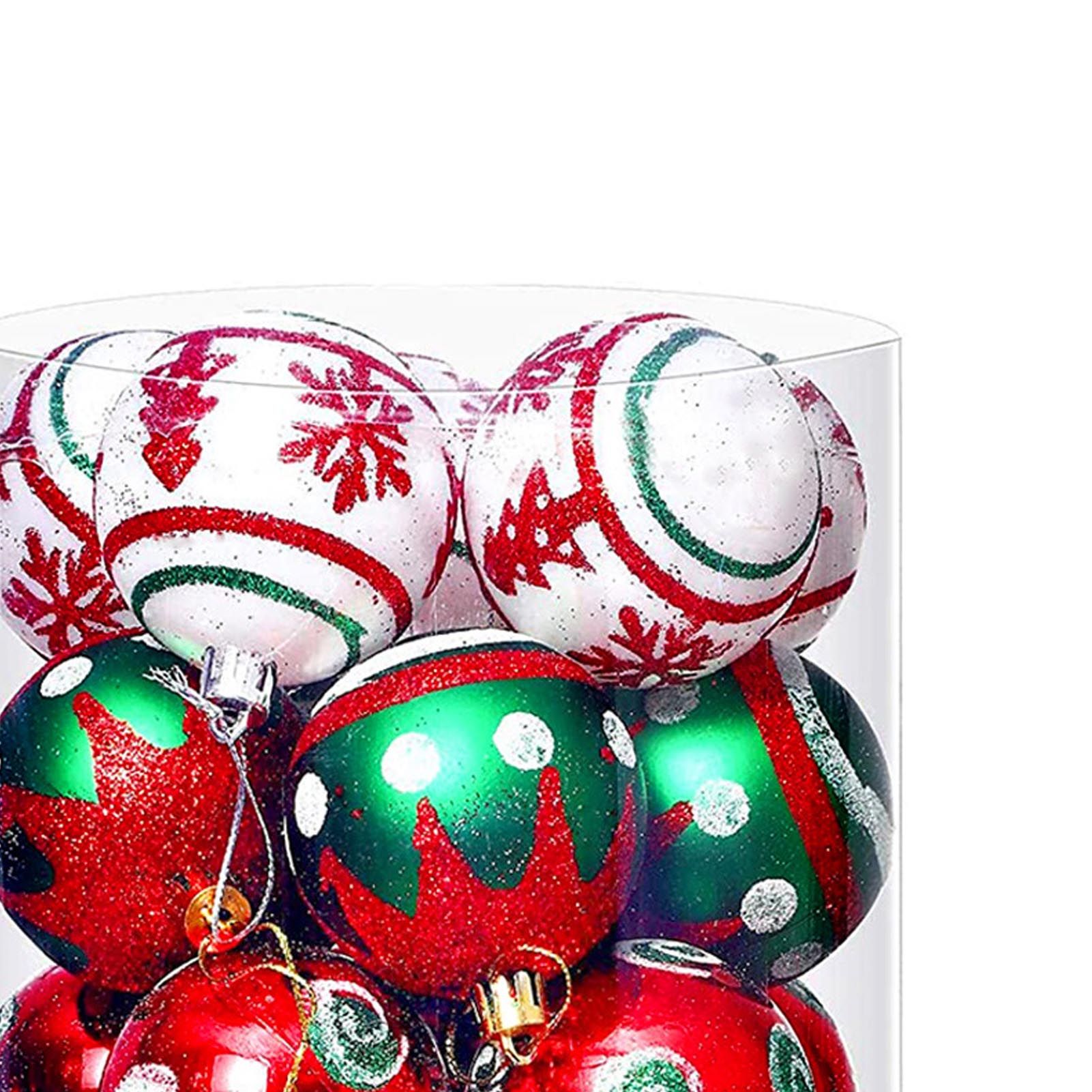 30PCS Xmas Balls Ornaments 2.4 Inch Plastic Multi Color Xmas Tree Hanging view 2