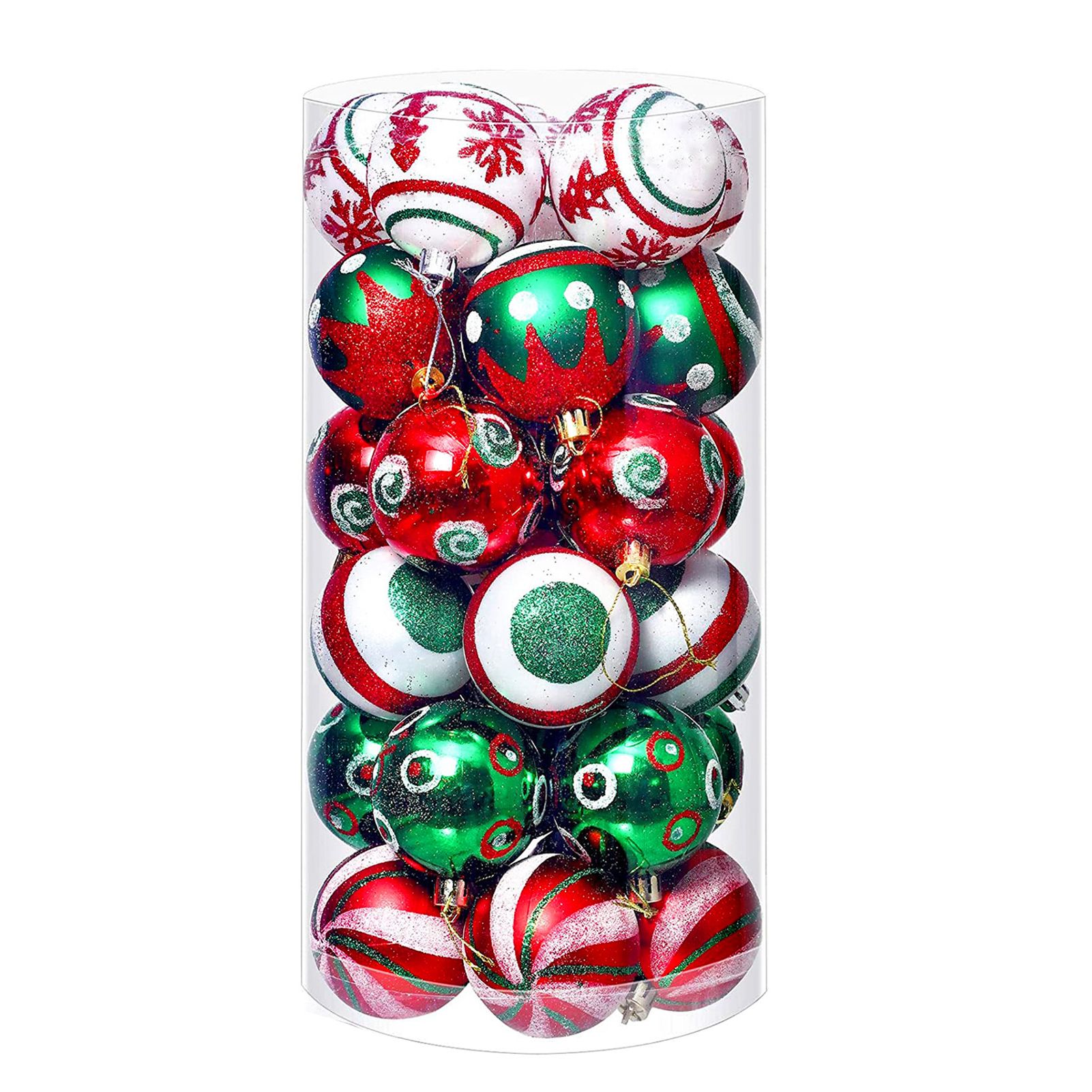 30PCS Xmas Balls Ornaments 2.4 Inch Plastic Multi Color Xmas Tree Hanging view 3