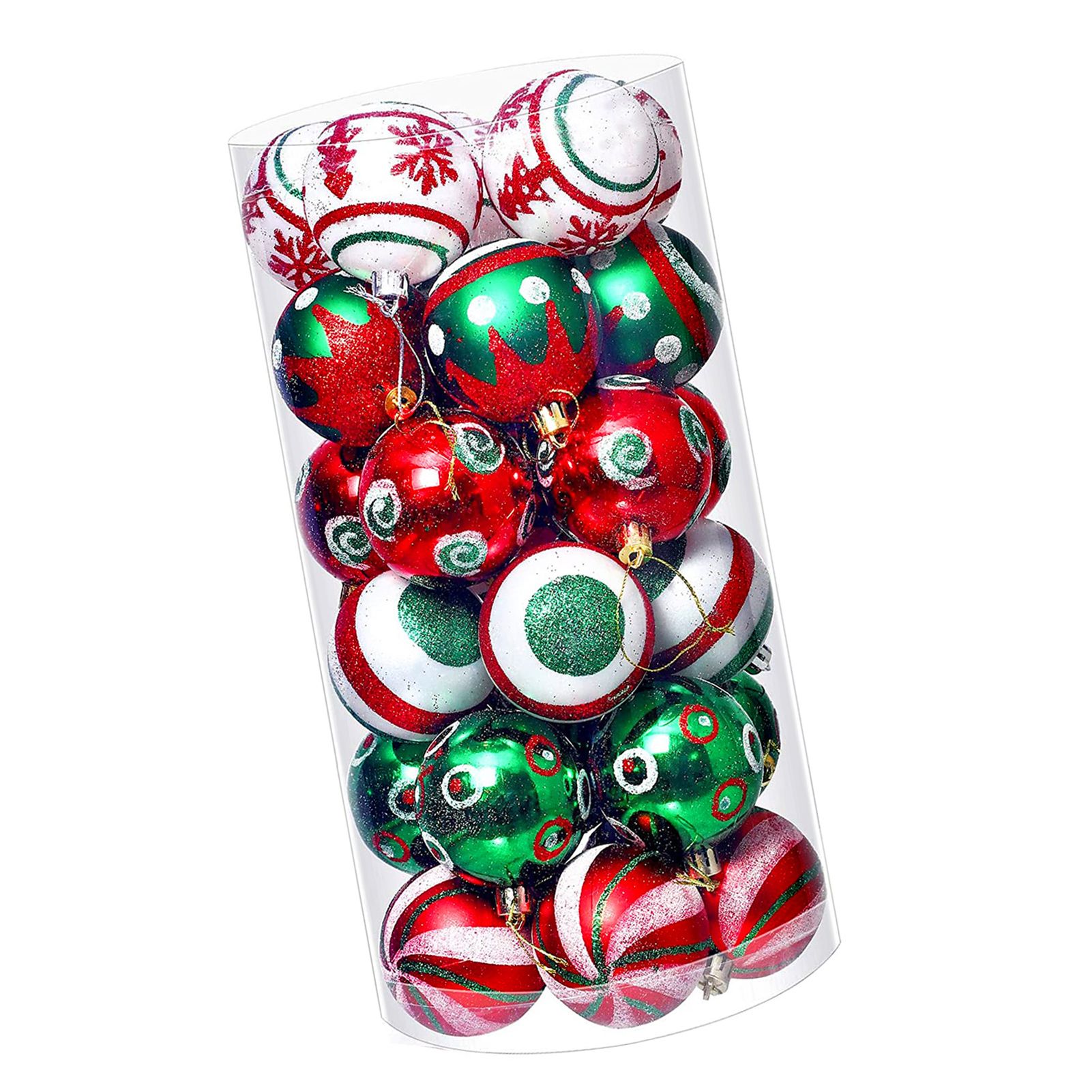 30PCS Xmas Balls Ornaments 2.4 Inch Plastic Multi Color Xmas Tree Hanging view 4