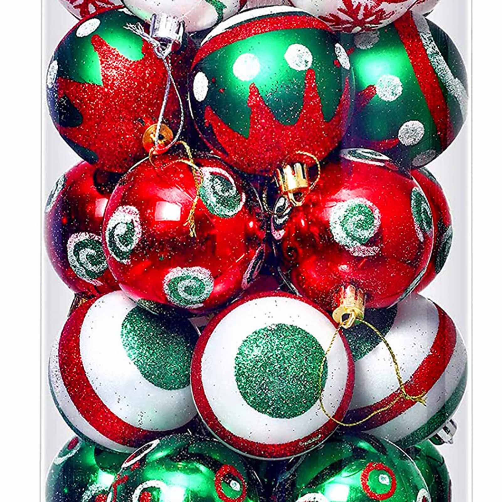 30PCS Xmas Balls Ornaments 2.4 Inch Plastic Multi Color Xmas Tree Hanging view 5