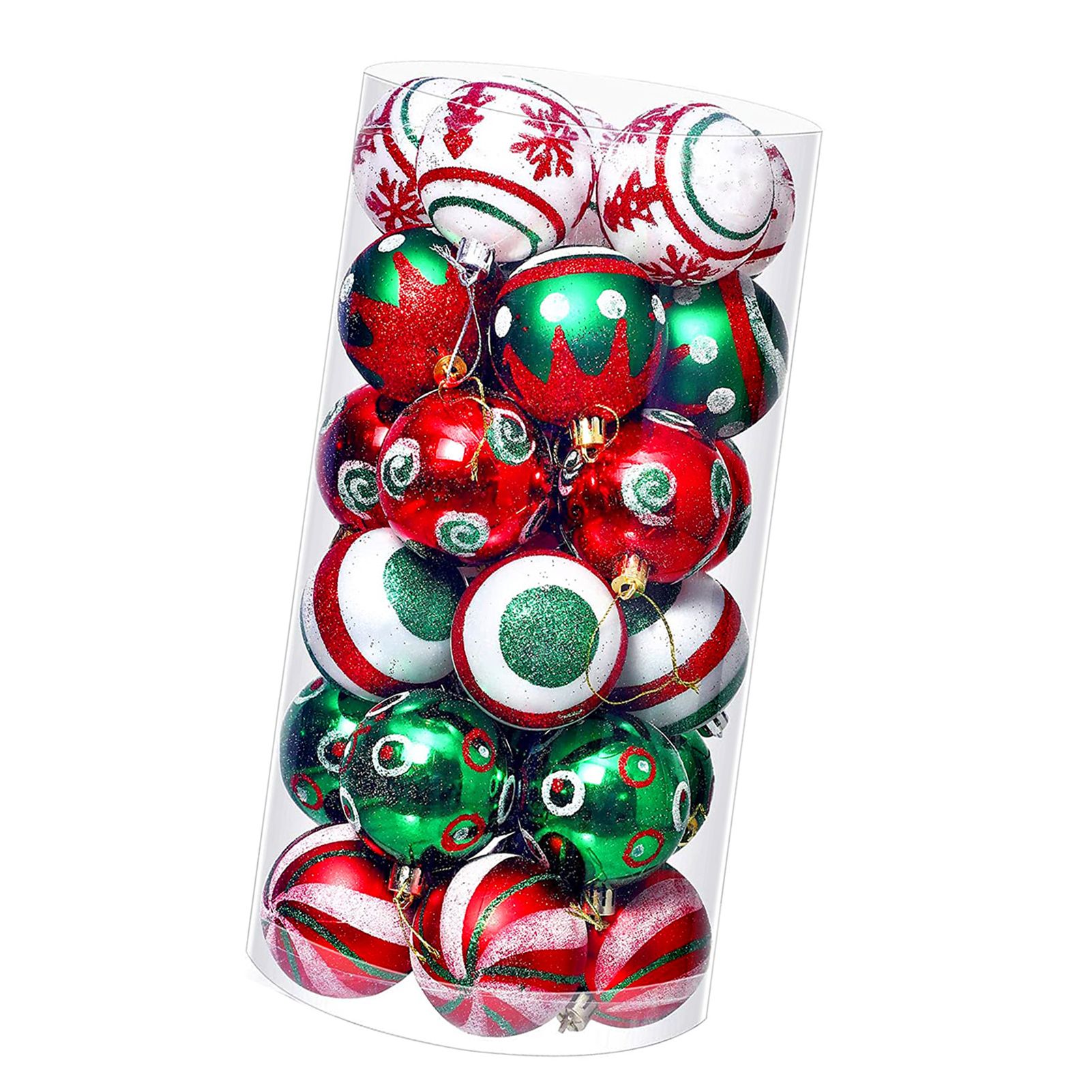 30PCS Xmas Balls Ornaments 2.4 Inch Plastic Multi Color Xmas Tree Hanging view 6