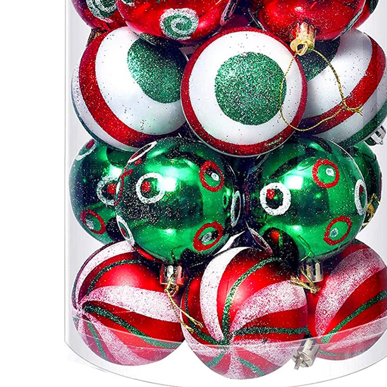 30PCS Xmas Balls Ornaments 2.4 Inch Plastic Multi Color Xmas Tree Hanging view 7