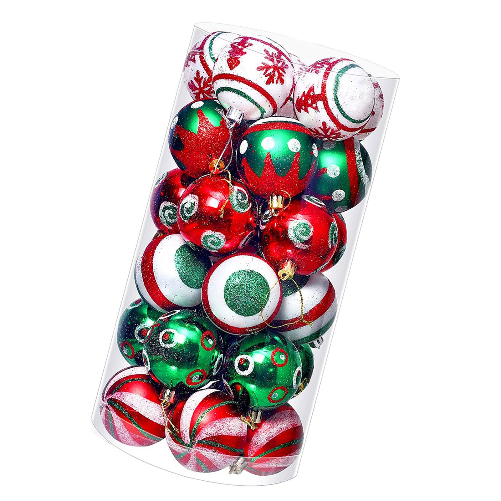 30PCS Xmas Balls Ornaments 2.4 Inch Plastic Multi Color Xmas Tree Hanging view 8
