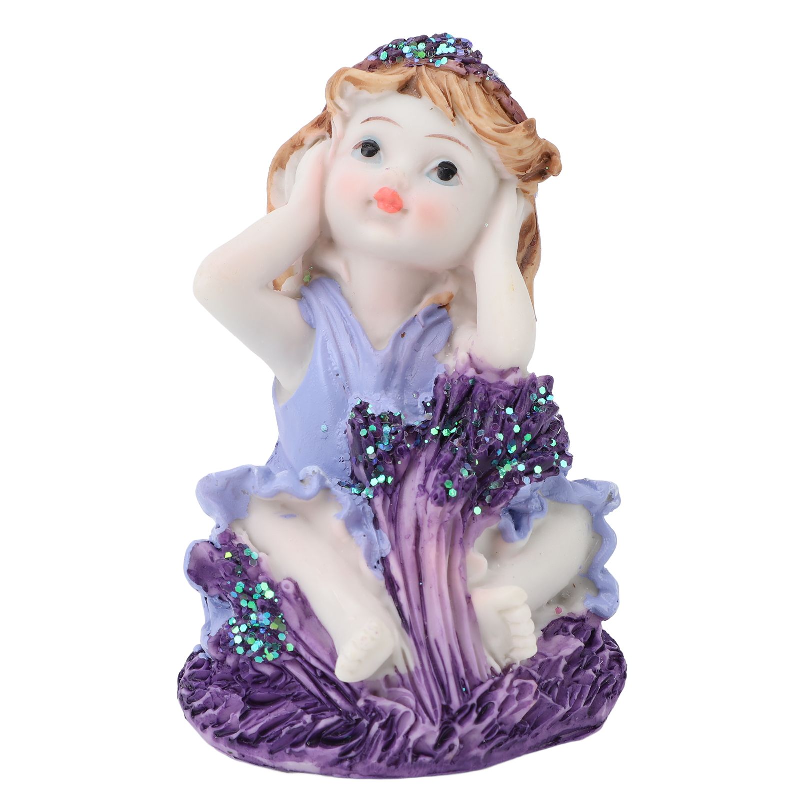 Garden Gnome Figurine Resin Cute Little Girl Gnome Statue Desktop Decorative view 3