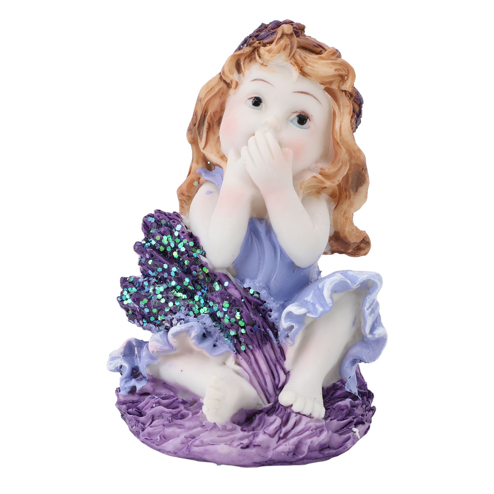 Garden Gnome Figurine Resin Cute Little Girl Gnome Statue Desktop Decorative view 3