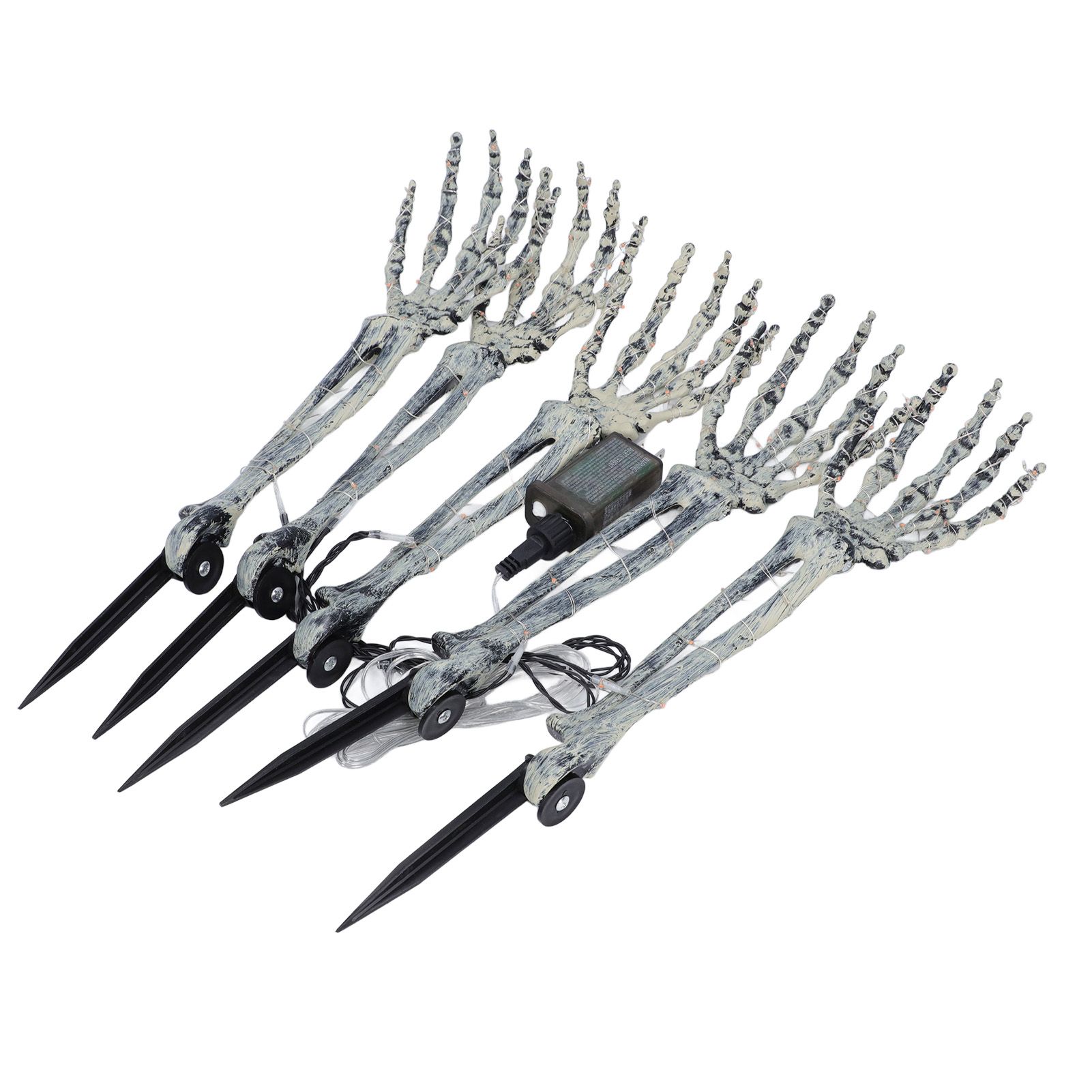 5 in 1 LED Skeleton Arm Stakes Plastic Water Proof Red Lighted Skeleton Hands