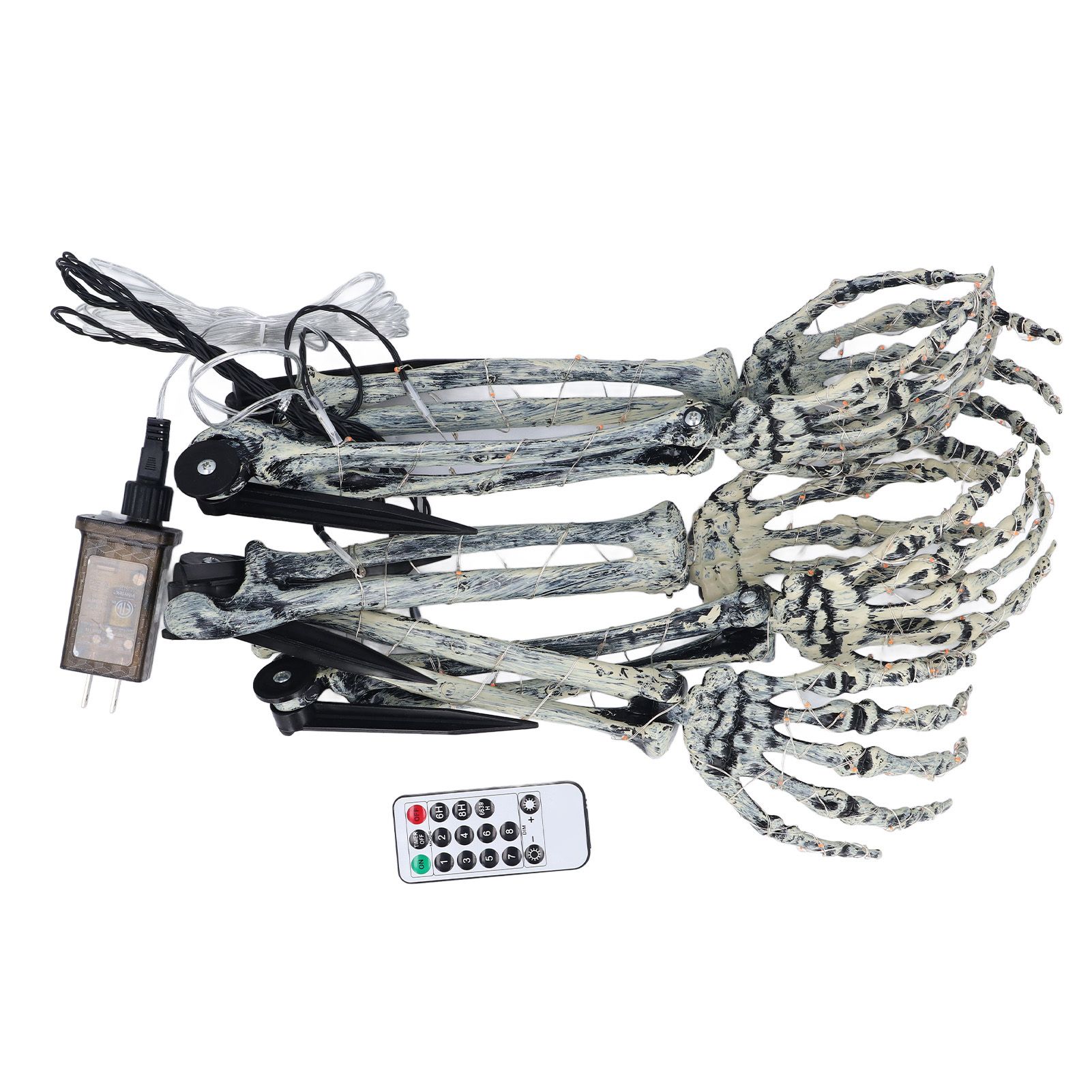5 in 1 LED Skeleton Arm Stakes Plastic Water Proof Red Lighted Skeleton Hands view 3