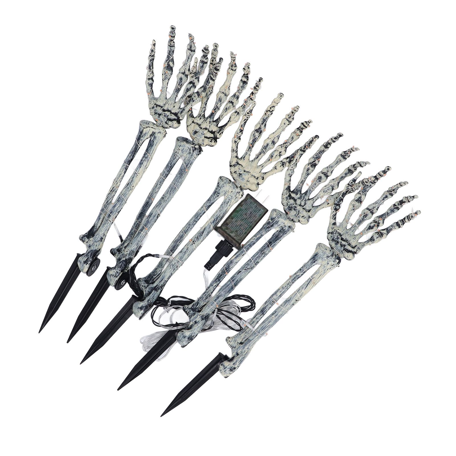 5 in 1 LED Skeleton Arm Stakes Plastic Water Proof Red Lighted Skeleton Hands view 4