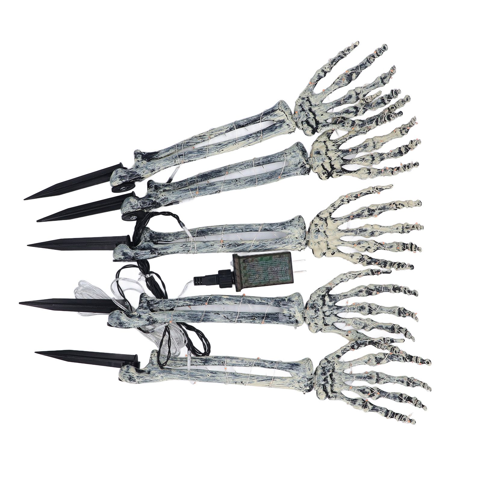 5 in 1 LED Skeleton Arm Stakes Plastic Water Proof Red Lighted Skeleton Hands view 8