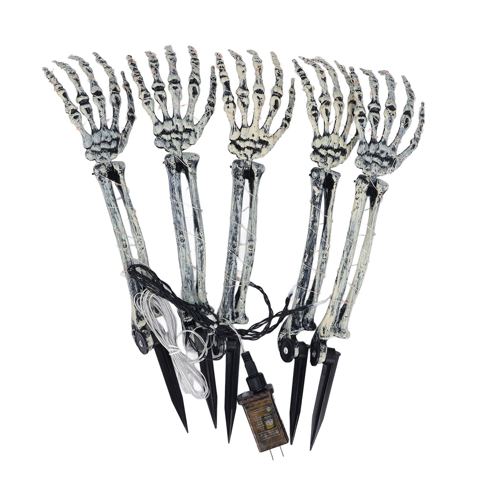 5 in 1 LED Skeleton Arm Stakes Plastic Water Proof Red Lighted Skeleton Hands view 11