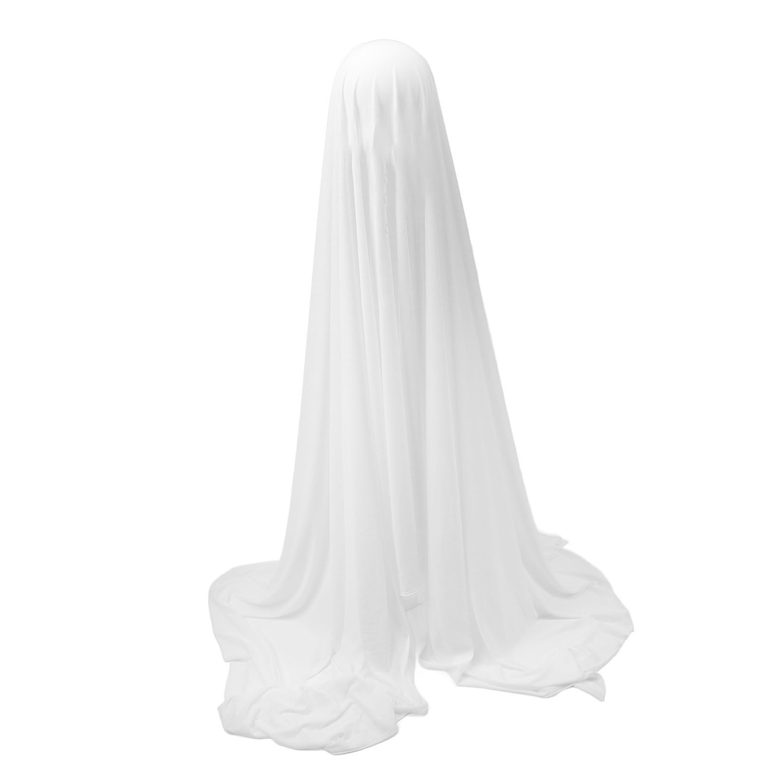 64.96in Large Lighted White Cloth Ghost Scary Standing Spooky Ghost Decor for view 8
