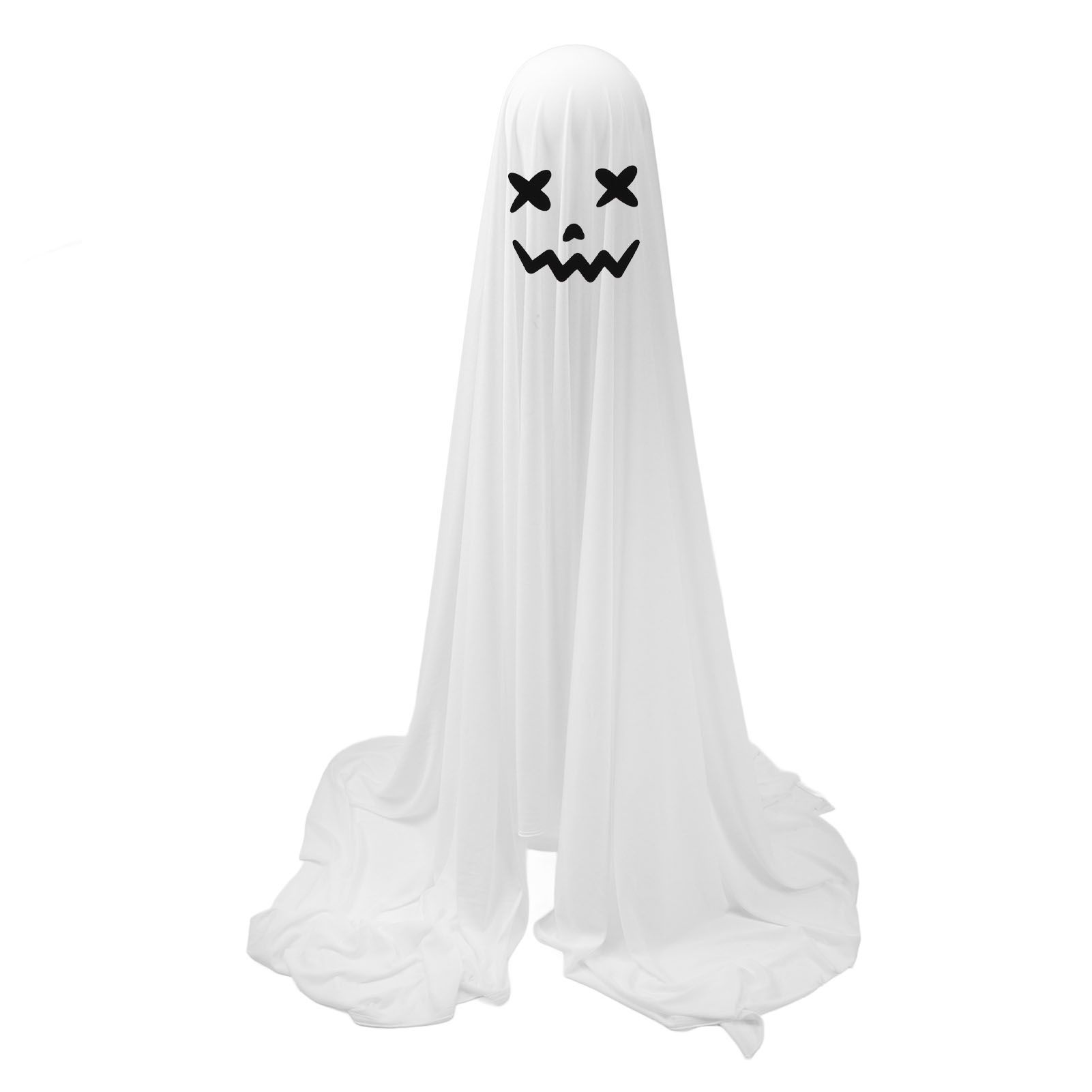 White Cloth Ghost Decor Adjustable Height Cute Unique Lighted Fabric Ghost view 4