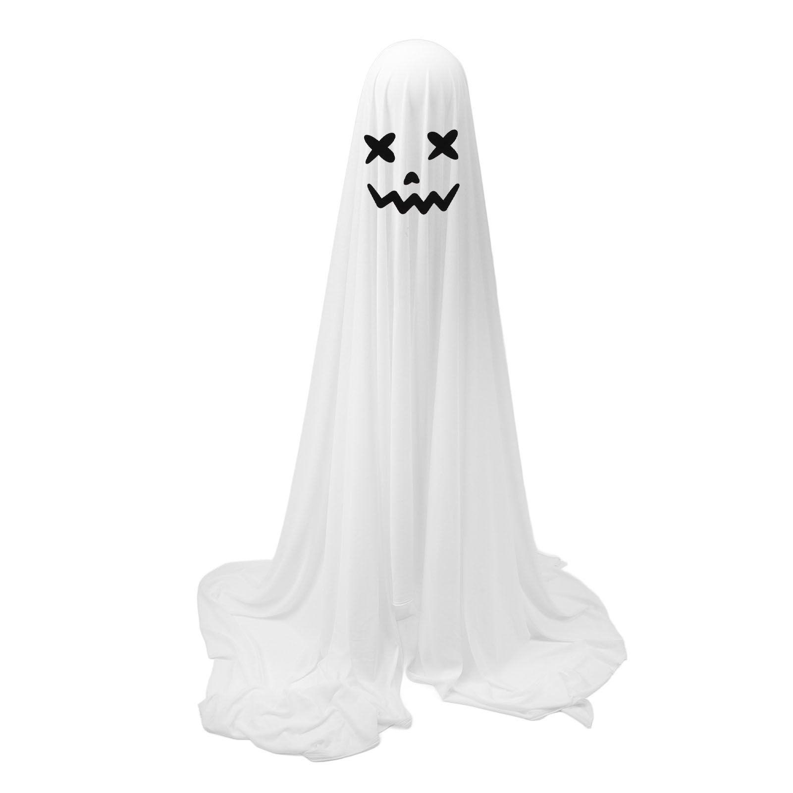 White Cloth Ghost Decor Adjustable Height Cute Unique Lighted Fabric Ghost view 6