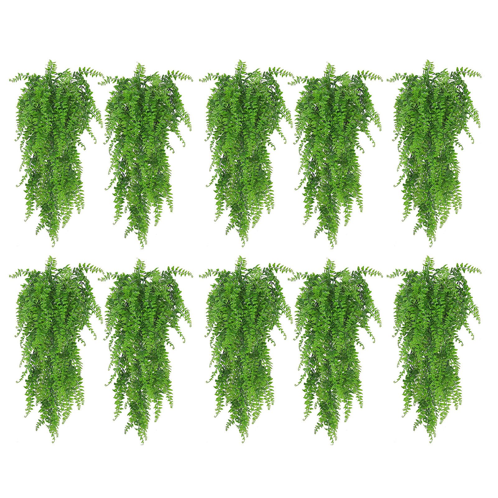 10PCS Artificial Hanging Plants Plastic Persian Fern Vines Fake Greenery view 3