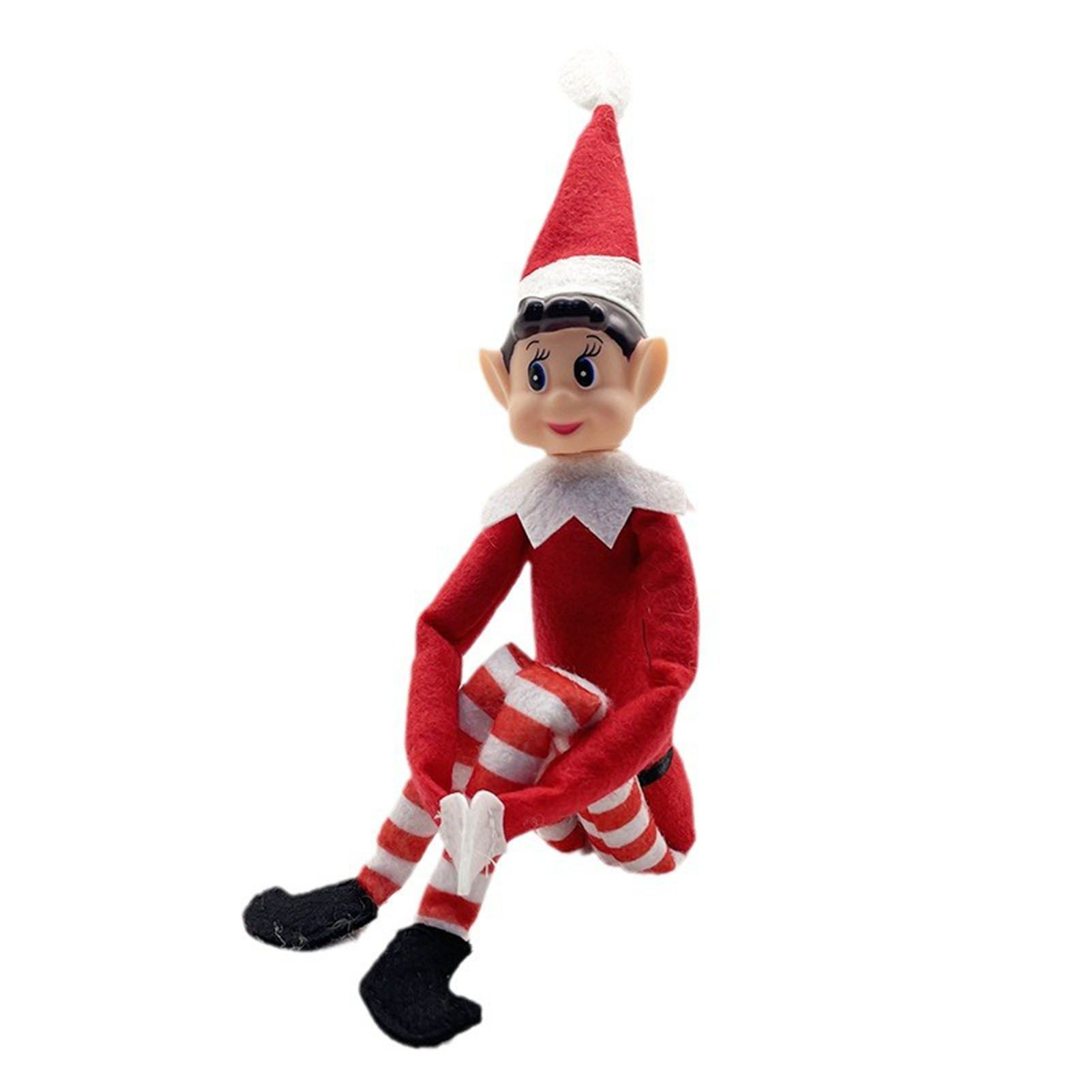 Christmas Long Legged Elf Ornament Red Sitting Elf Ornament Christmas view 3