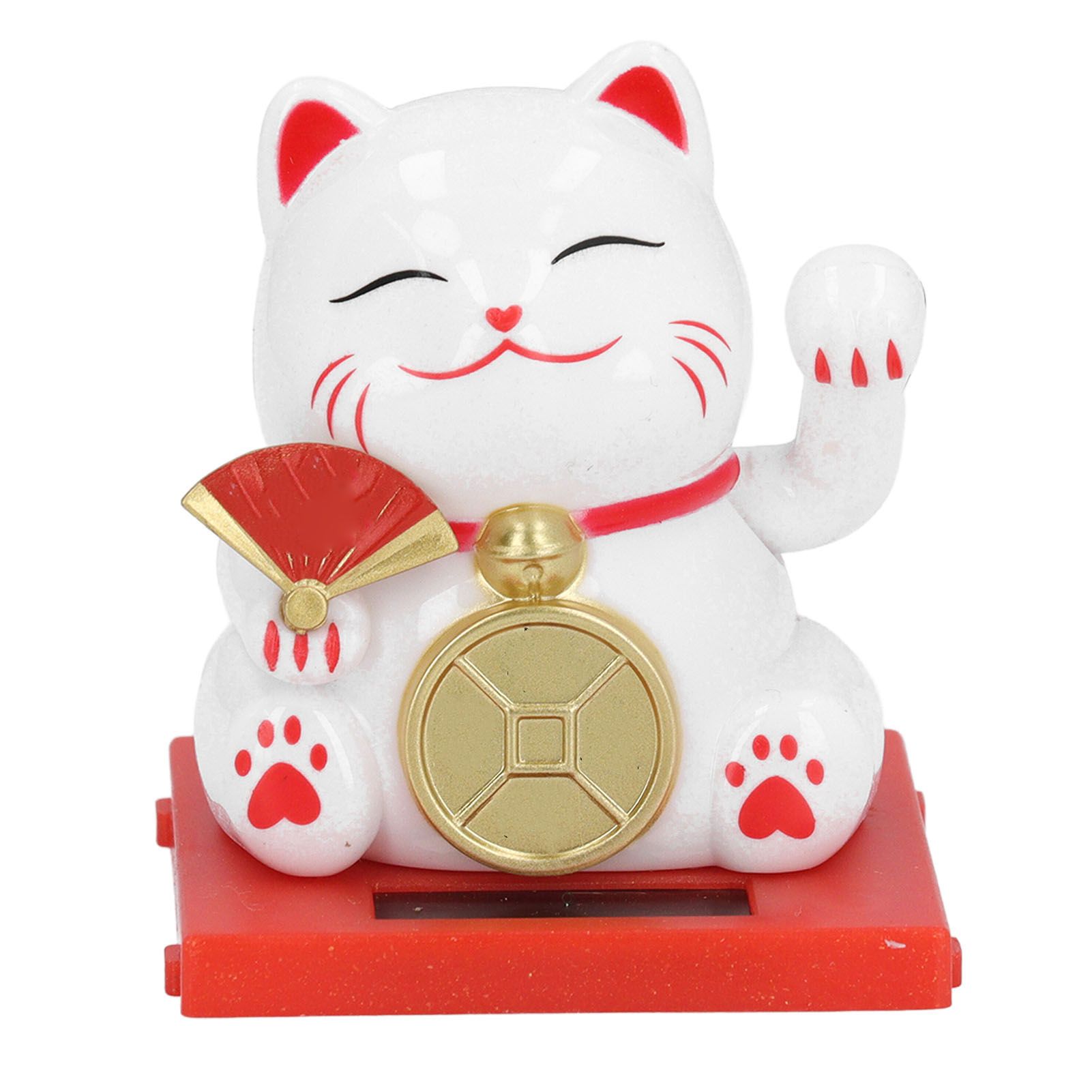 2inch Solar Fortune Cat with Clear Box Solar Powered Lucky Cat Waving Arm Set view 3