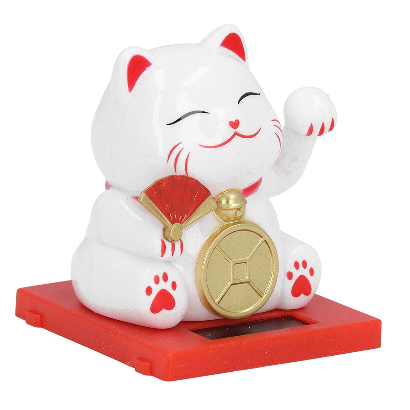 2inch Solar Fortune Cat with Clear Box Solar Powered Lucky Cat Waving Arm Set view 6
